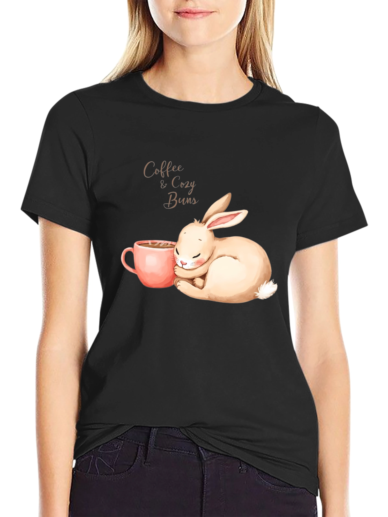 Black Coffee & Cozy Buns Graphic Tee view 2