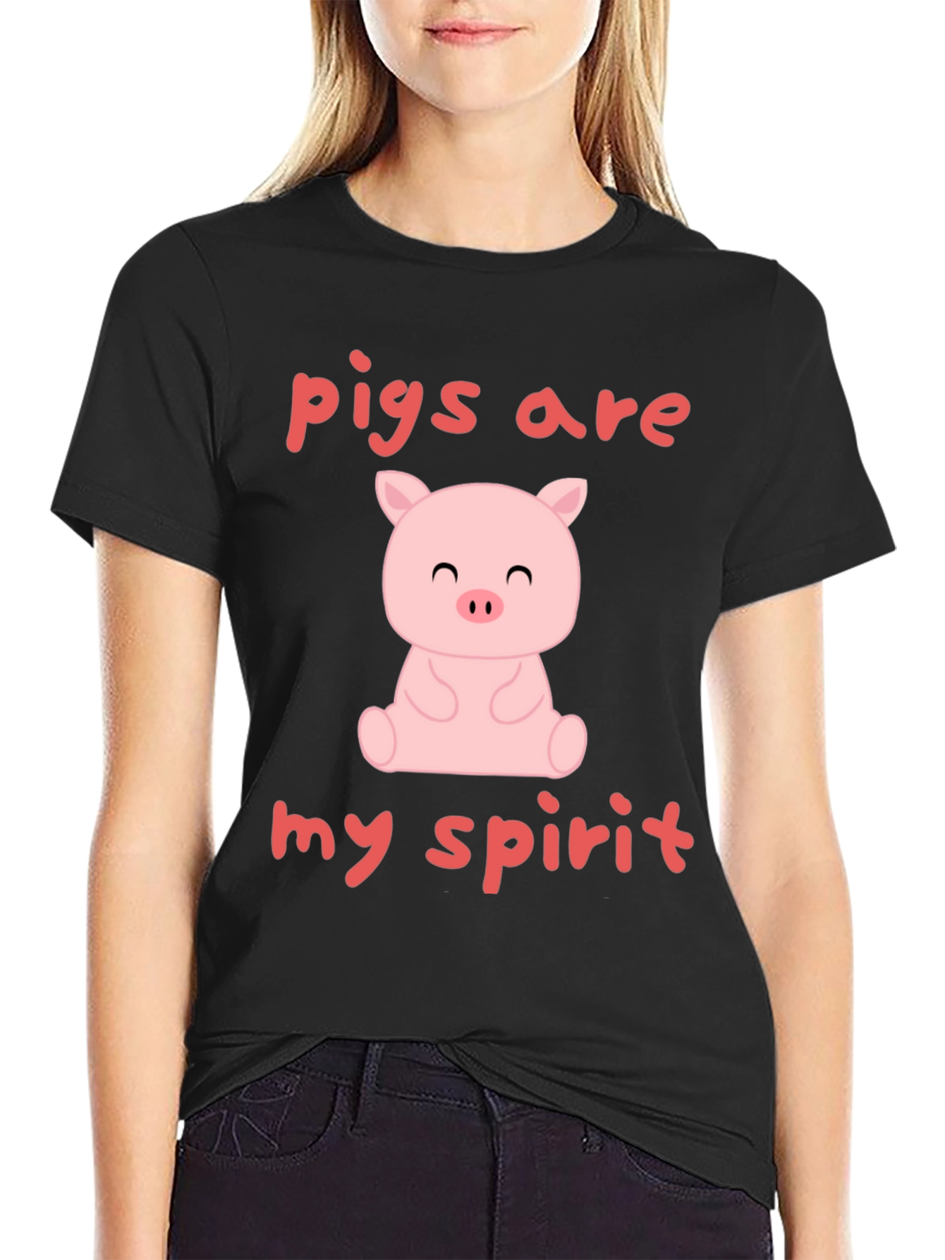 Black Pigs Are My Spirit T-Shirt - Cute Animal Lover Tee view 2