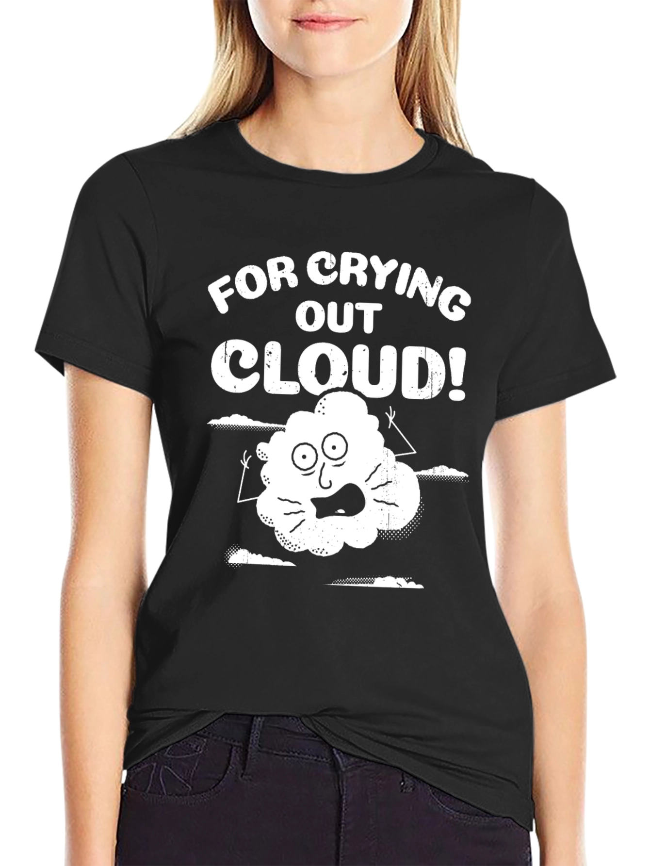 Black For Crying Out Cloud! Graphic T-Shirt view 2