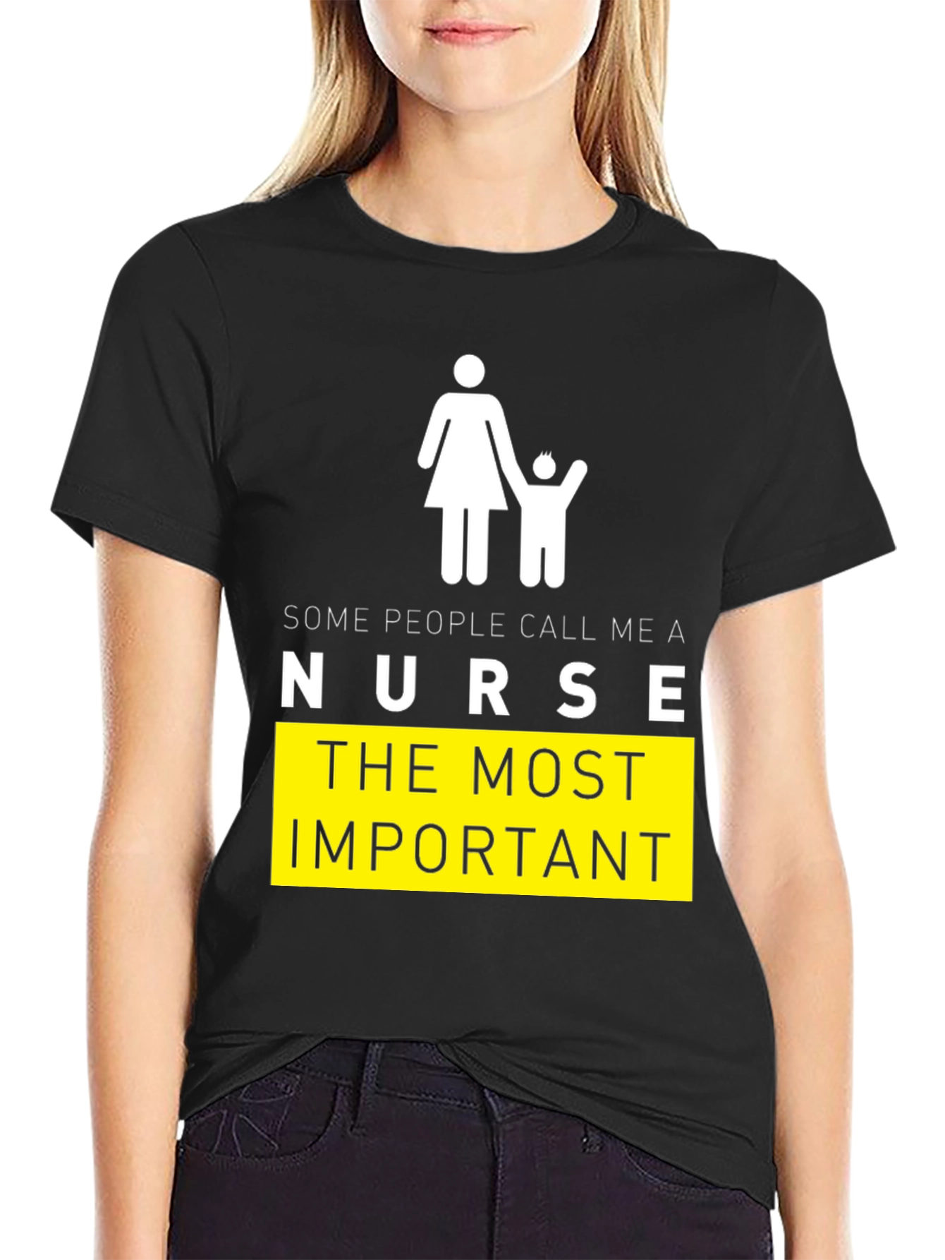 Black Nurse Graphic Tee - "Most Important" view 2