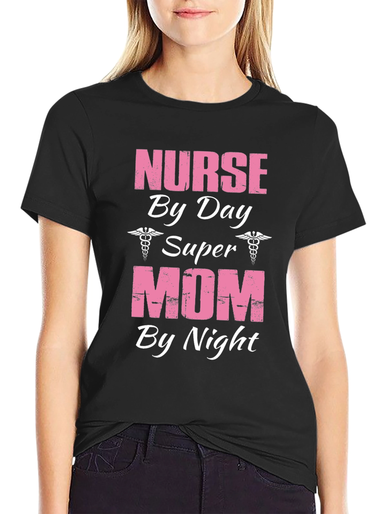 Black Nurse by Day, Super Mom by Night T-Shirt view 2