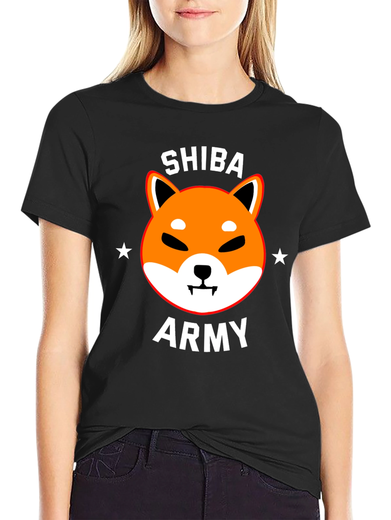 Black Shiba Army T-Shirt - Crypto Doge Meme Tee view 2