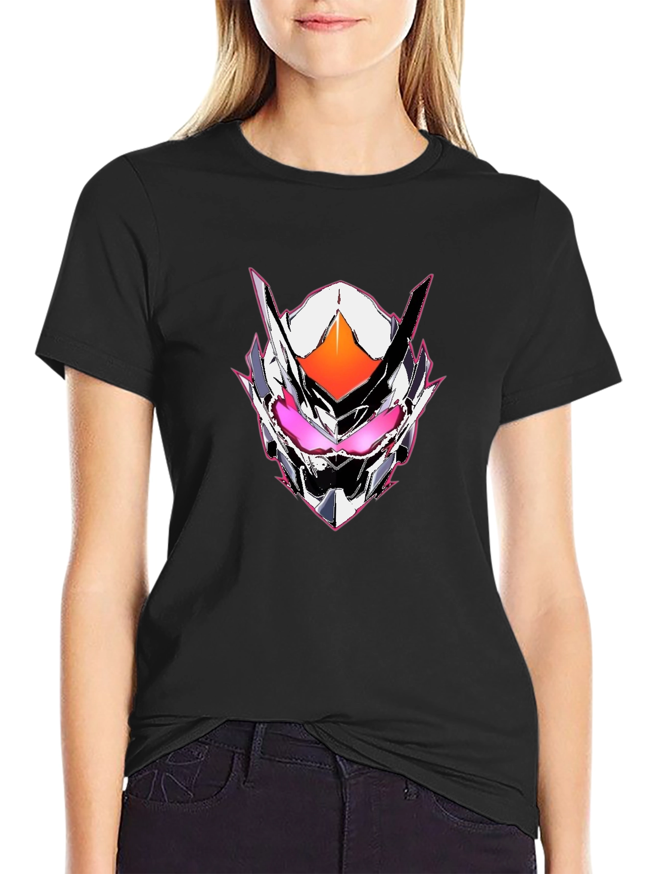 Black Cyberpunk Mask Graphic Tee - Black view 2