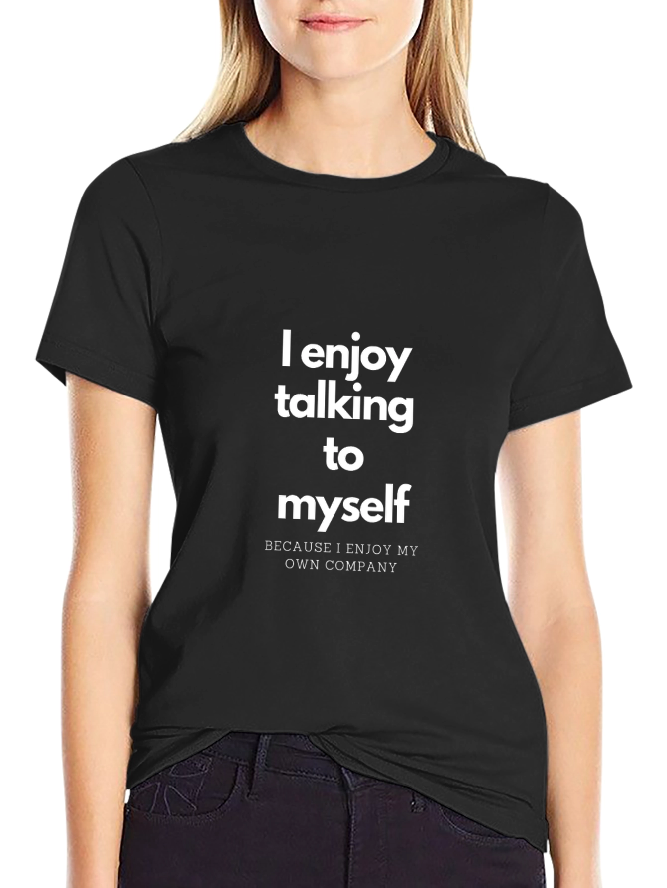 Black Funny Graphic Tee - I Enjoy Talking to Myself view 2