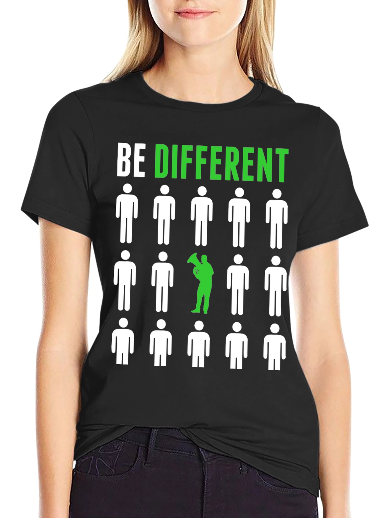 Black Be Different Graphic Tee - Unique Statement Shirt view 2