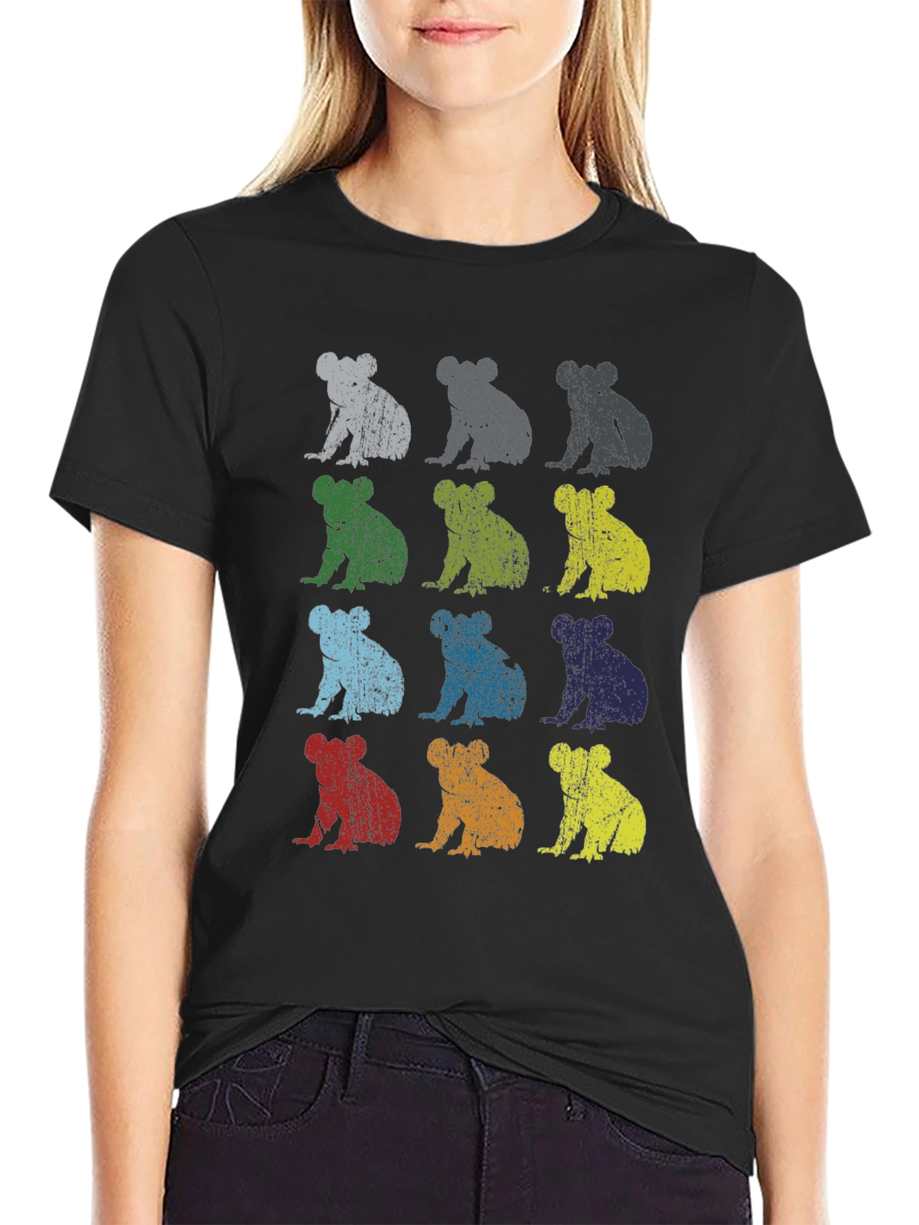 Black Retro Koala T-Shirt - Men's Black Graphic Tee view 2