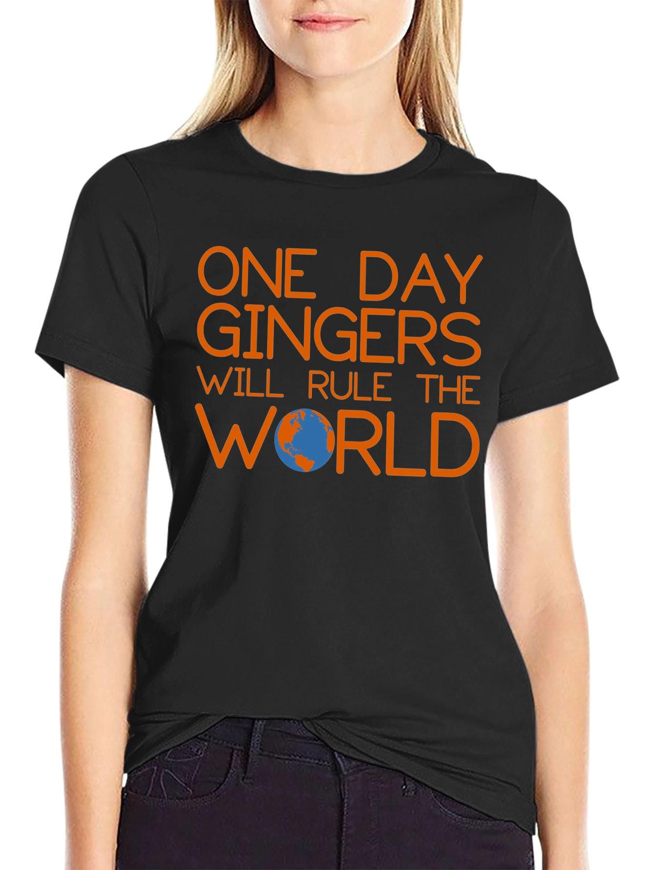 Black Ginger Rule World Black T-Shirt view 2