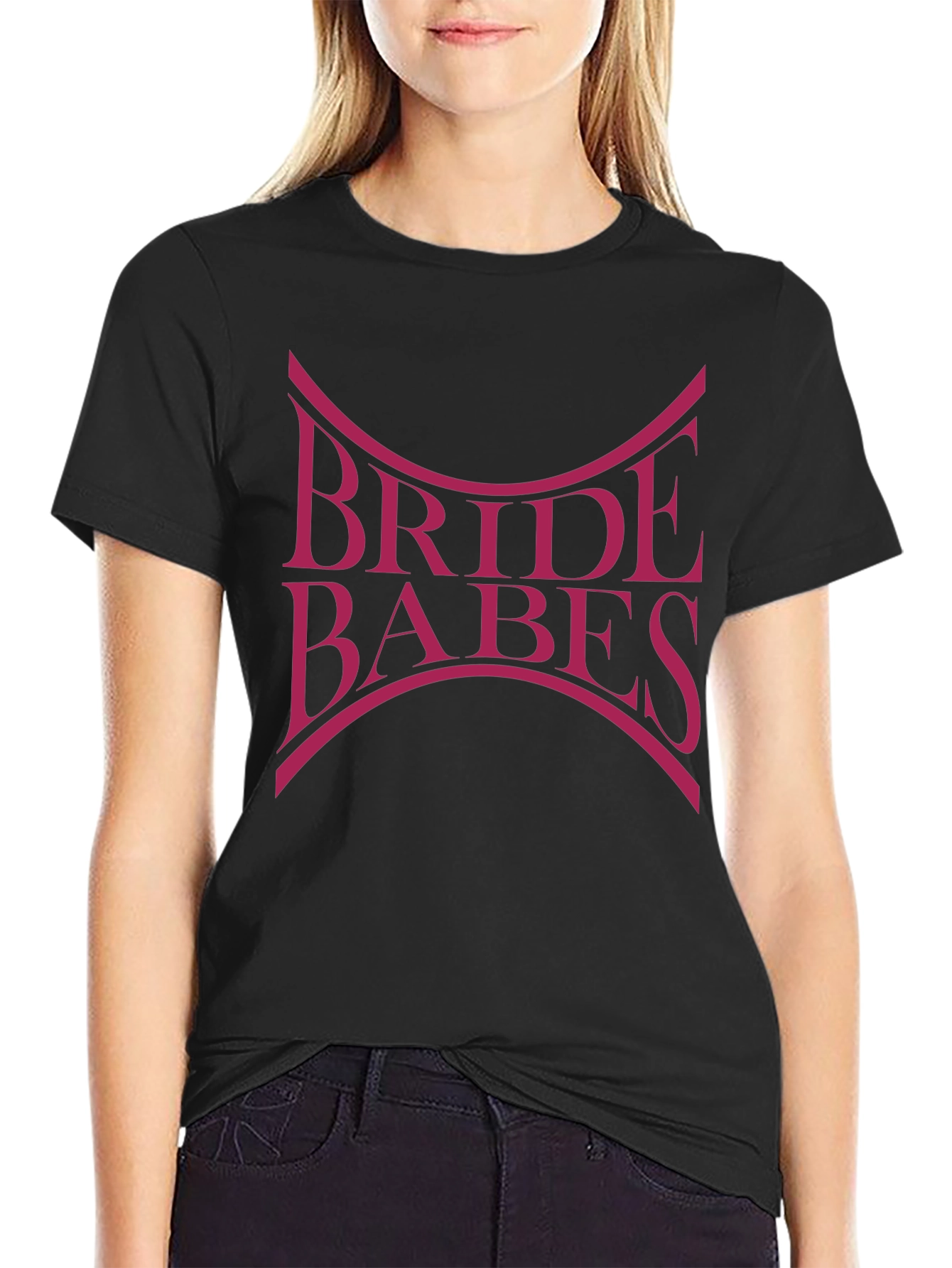 Black Bride Babes Graphic T-Shirt - Wedding Party Tee view 2