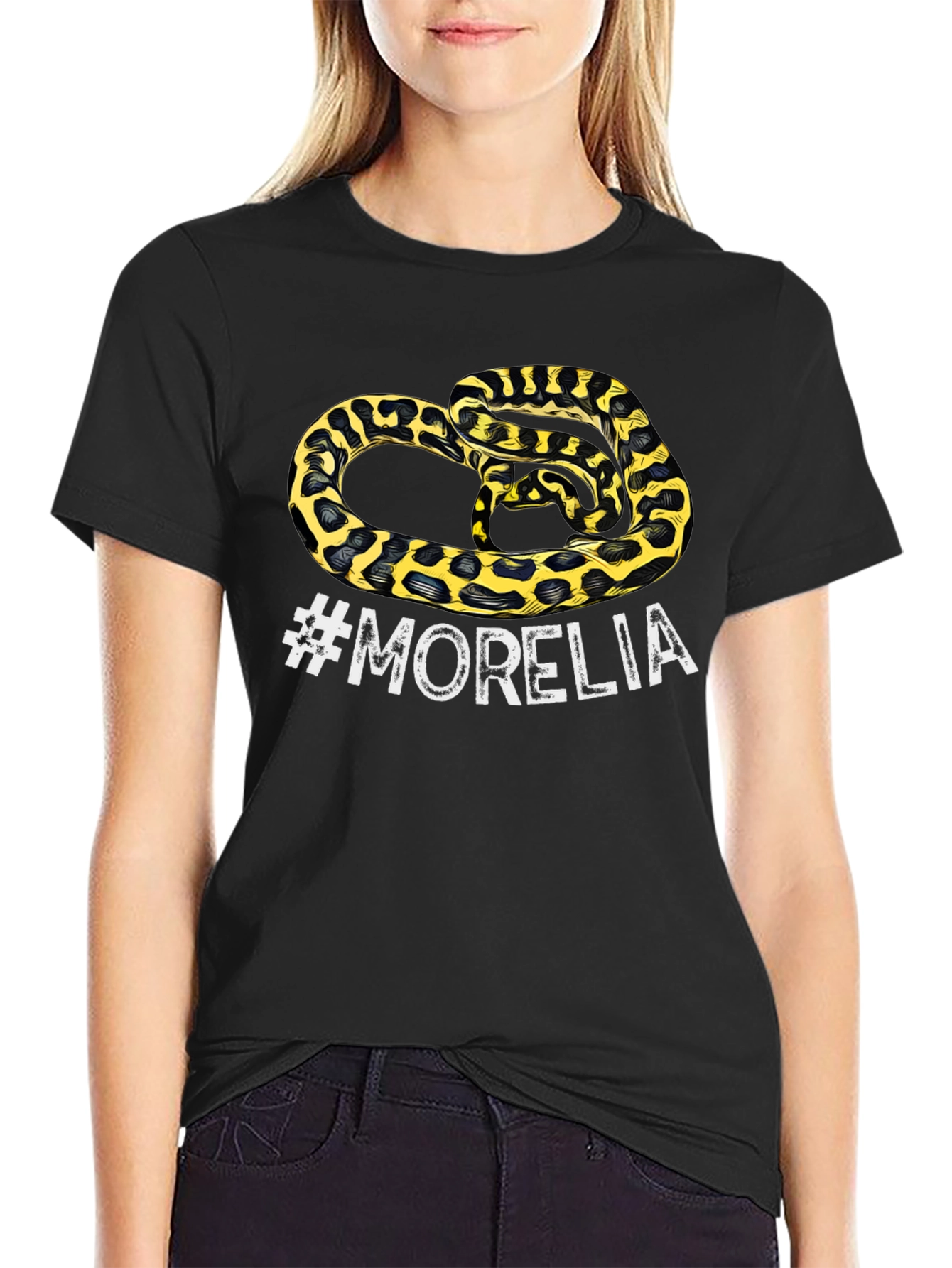 Black Morelia Snake Graphic T-Shirt - Men's Black Tee view 2