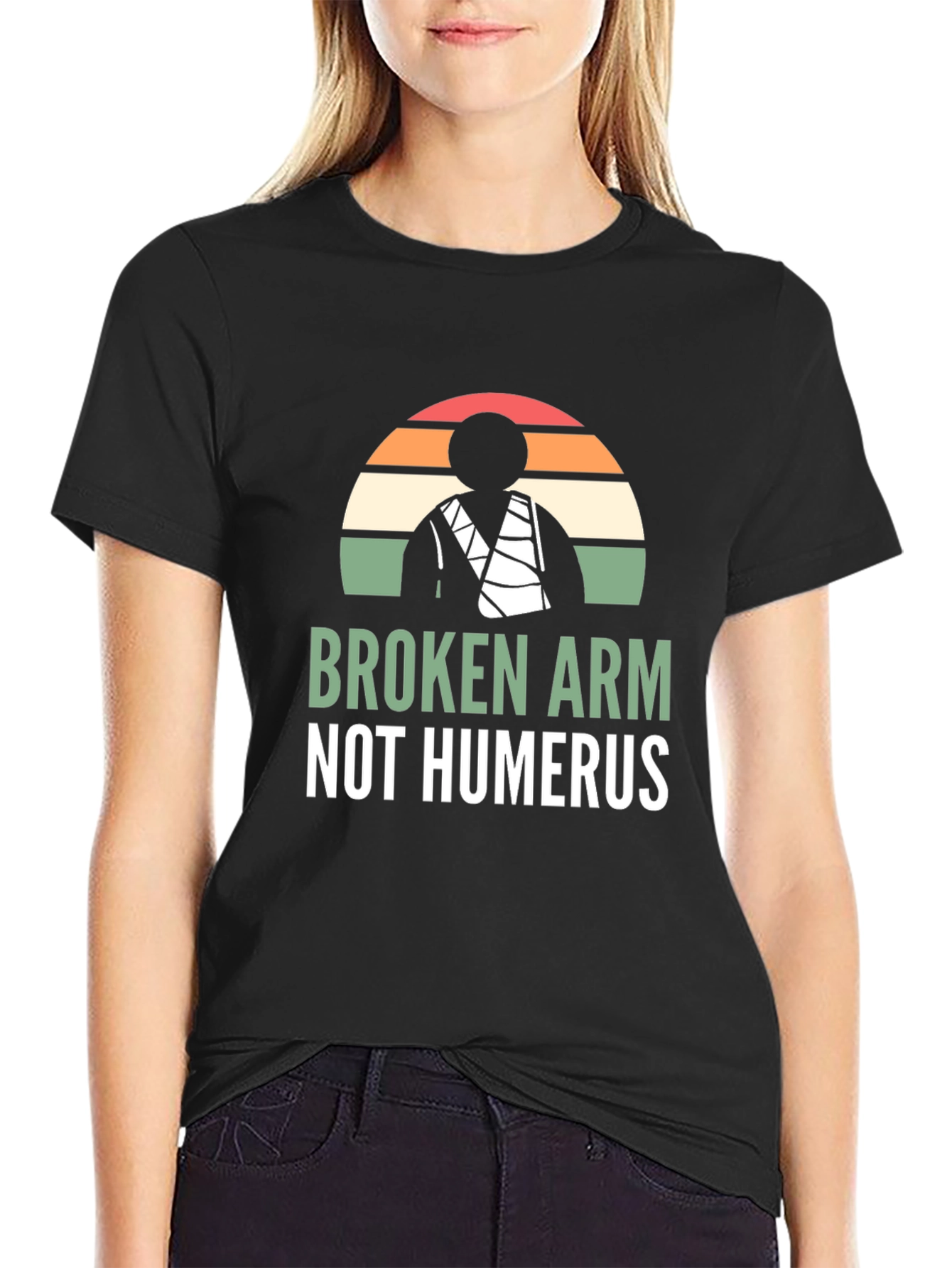 Black Broken Arm Not Humerus Graphic Tee view 2