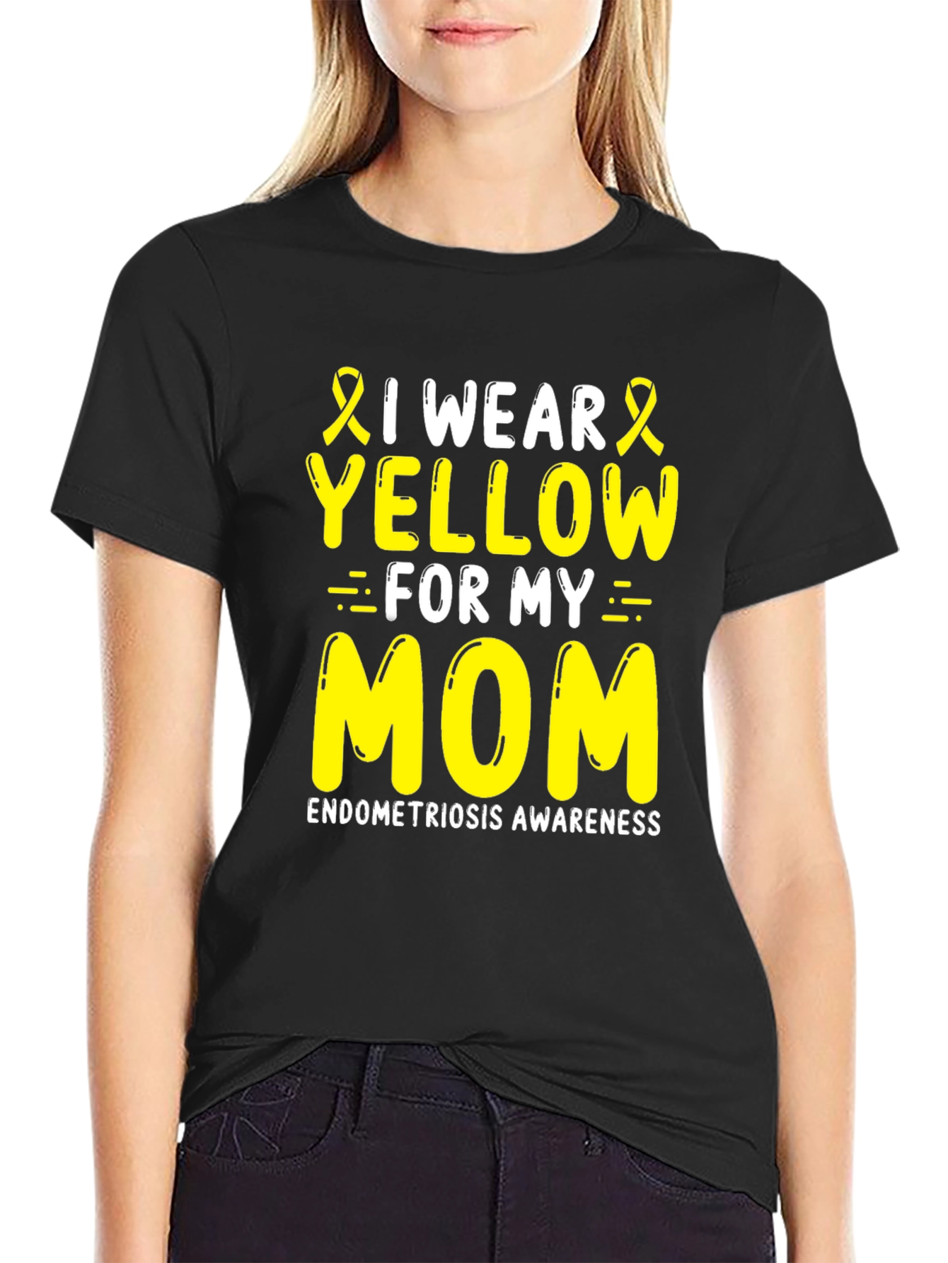 Endometriosis Awareness T-Shirt I Wear Yellow For My Mom - 2