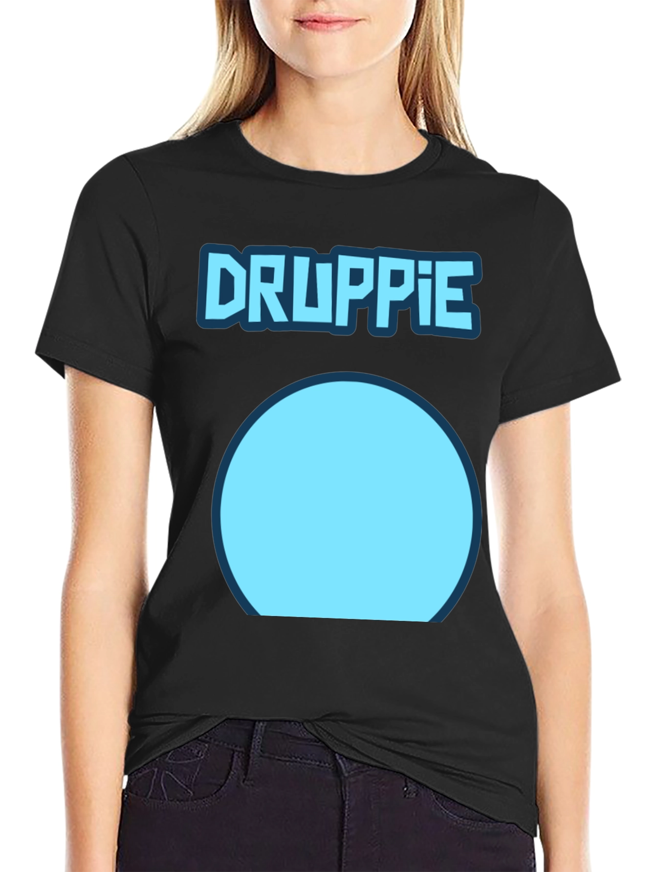 Black Droopie Graphic Tee - Men's Black T-Shirt view 2