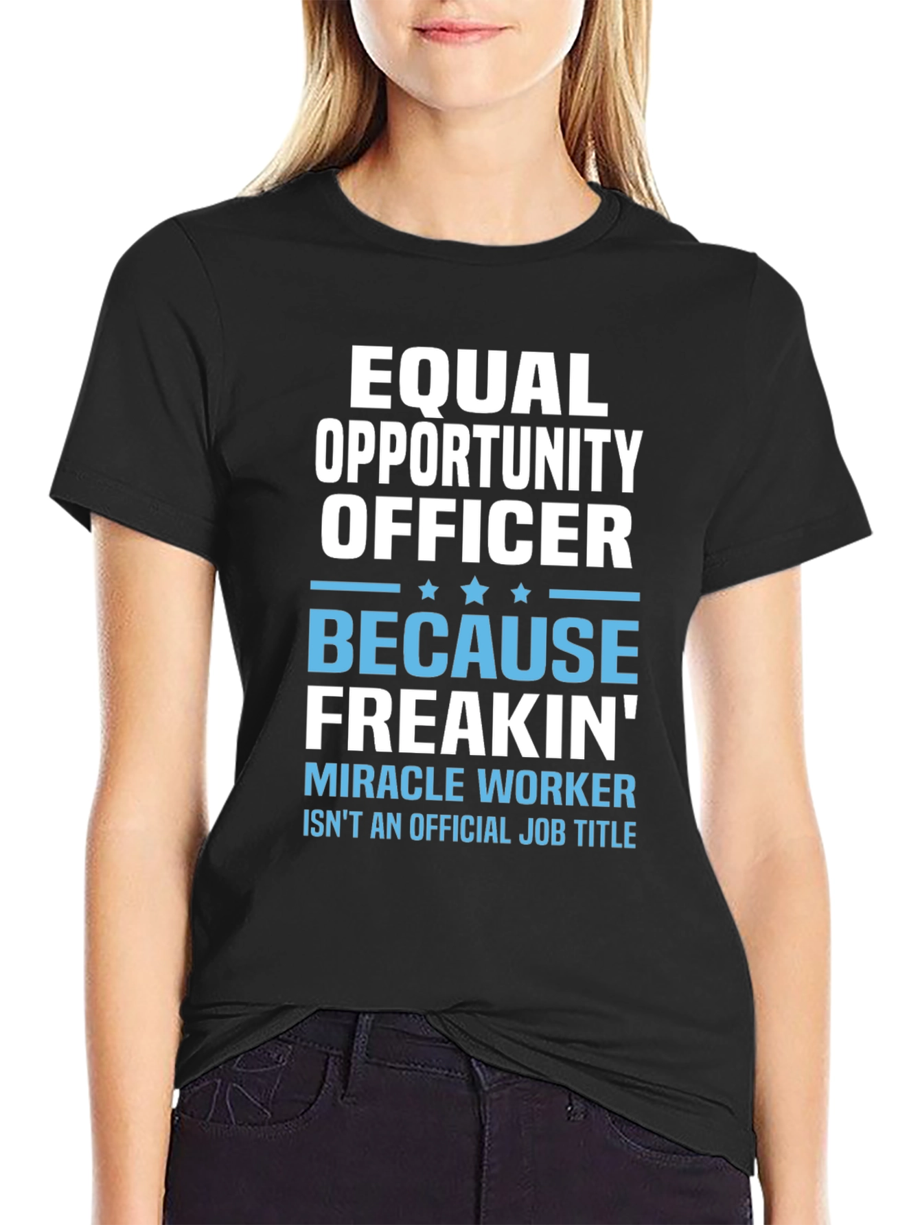 Black Equal Opportunity Officer Graphic T-Shirt view 2