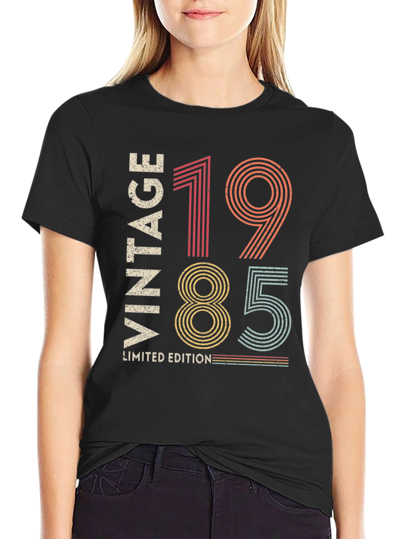 Black Vintage 1985 Limited Edition T-Shirt view 2
