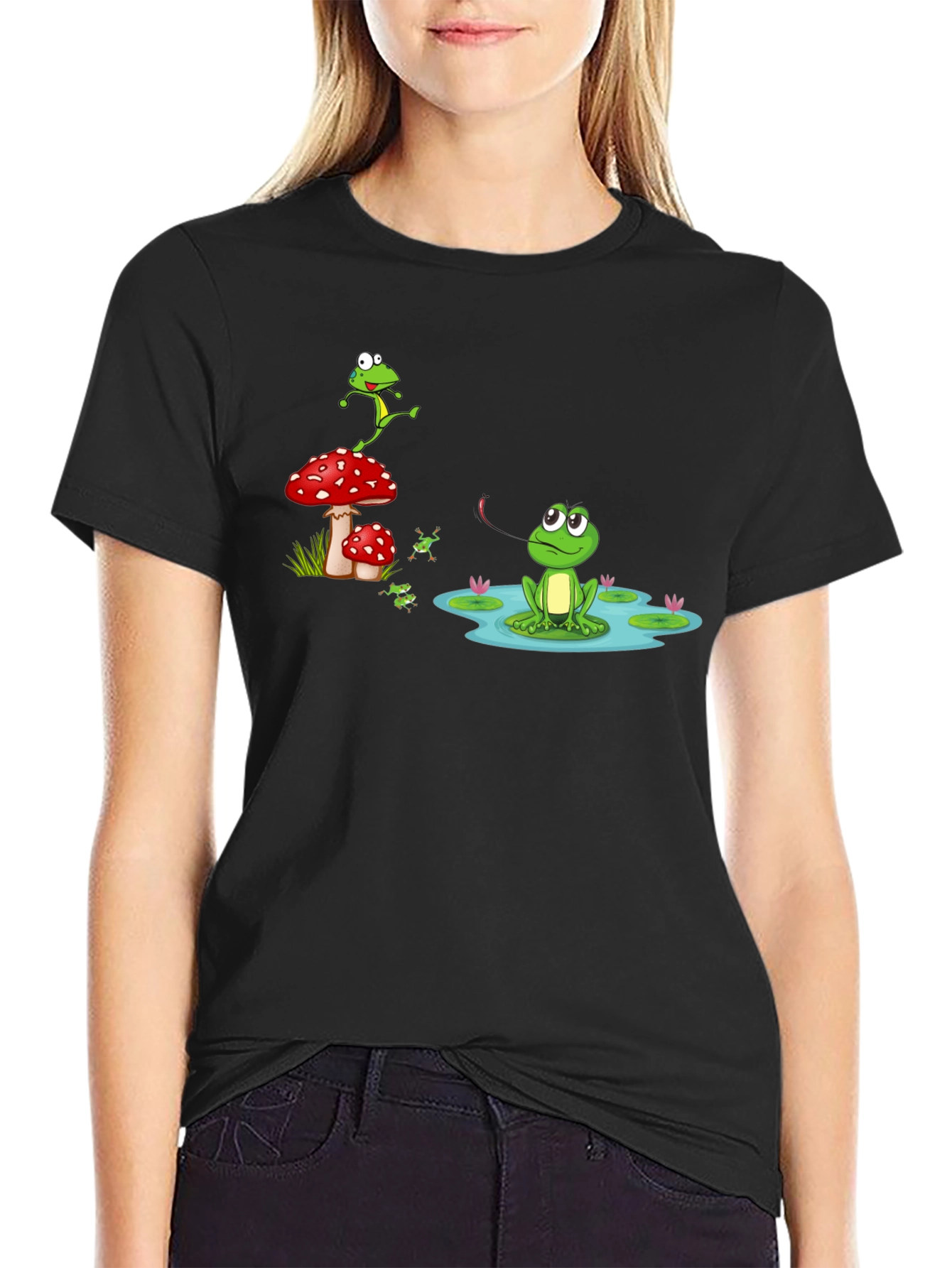 Black Frog Pond Graphic T-Shirt view 2
