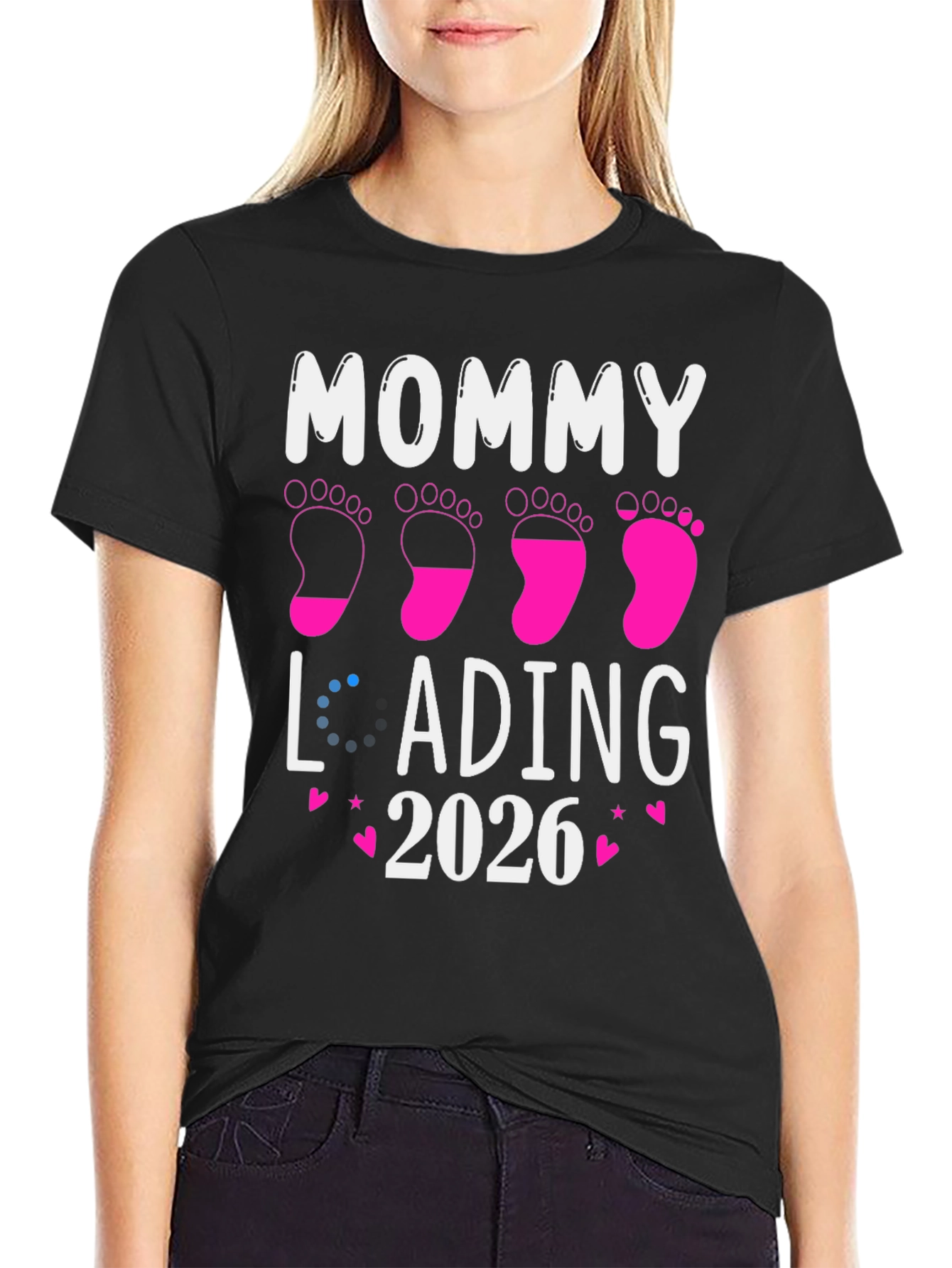 Mommy Loading 2026 Pregnancy Announcement T-Shirt - 2