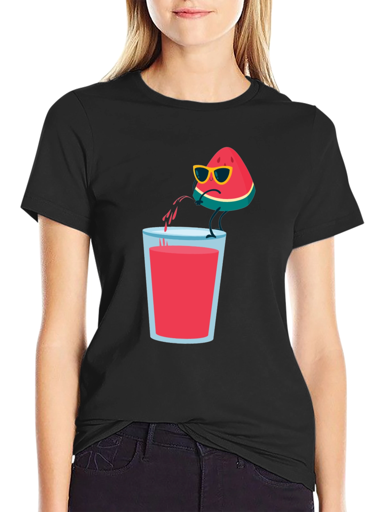Black Cool Watermelon T-Shirt view 2