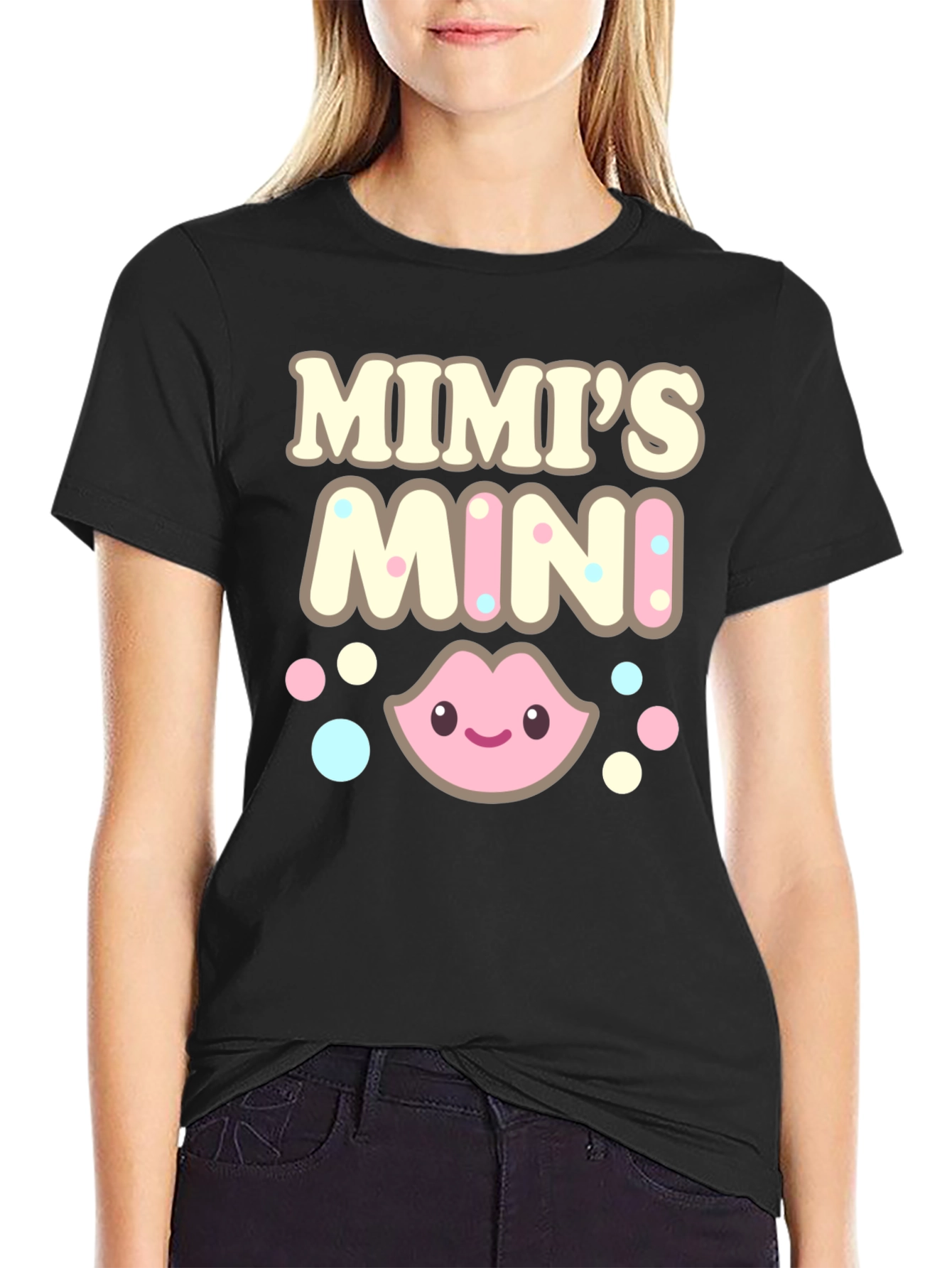 Black Mimi's Mini T-Shirt Cute Matching Family Outfit view 2