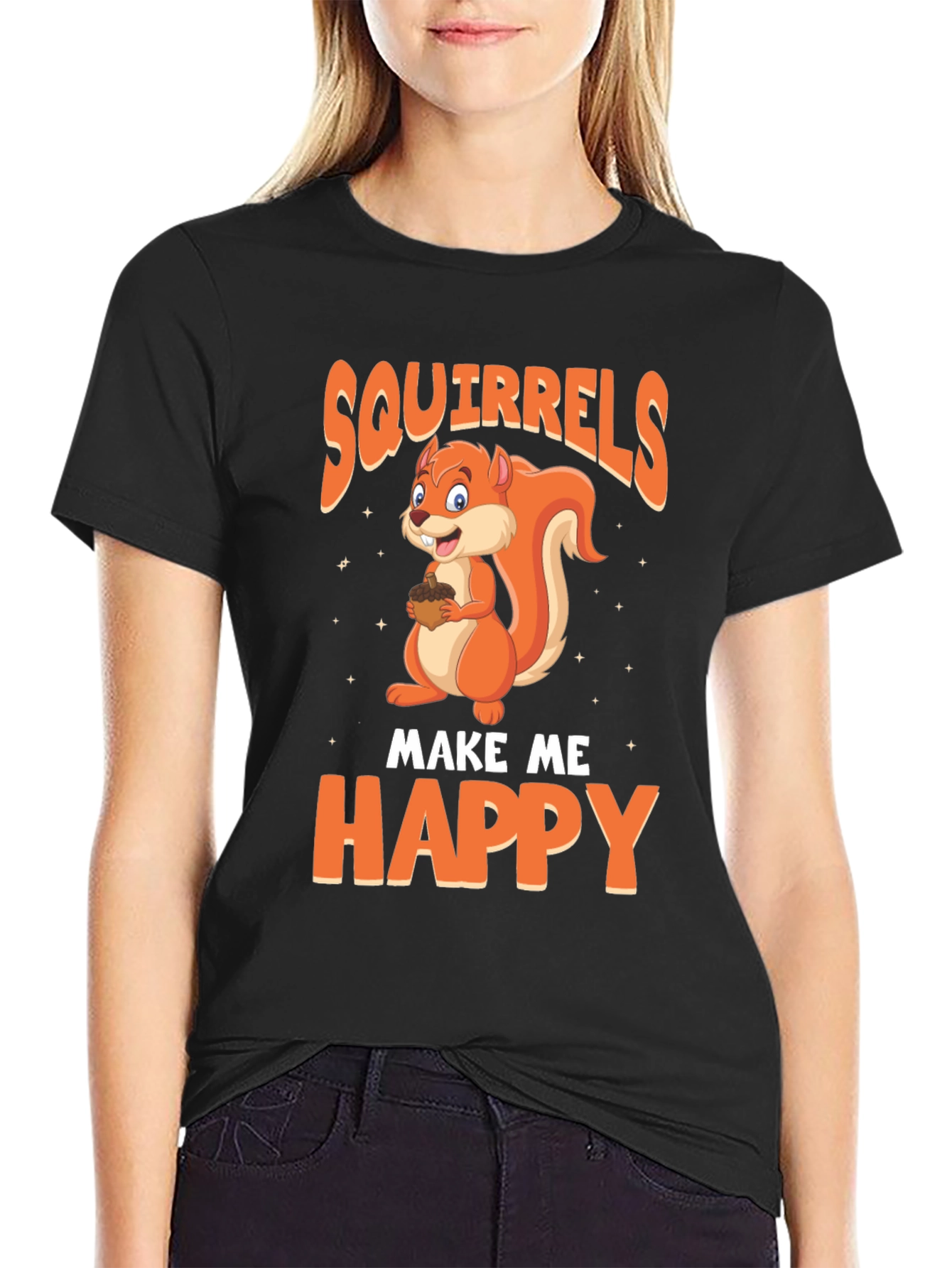 Black Squirrels Make Me Happy T-Shirt view 2