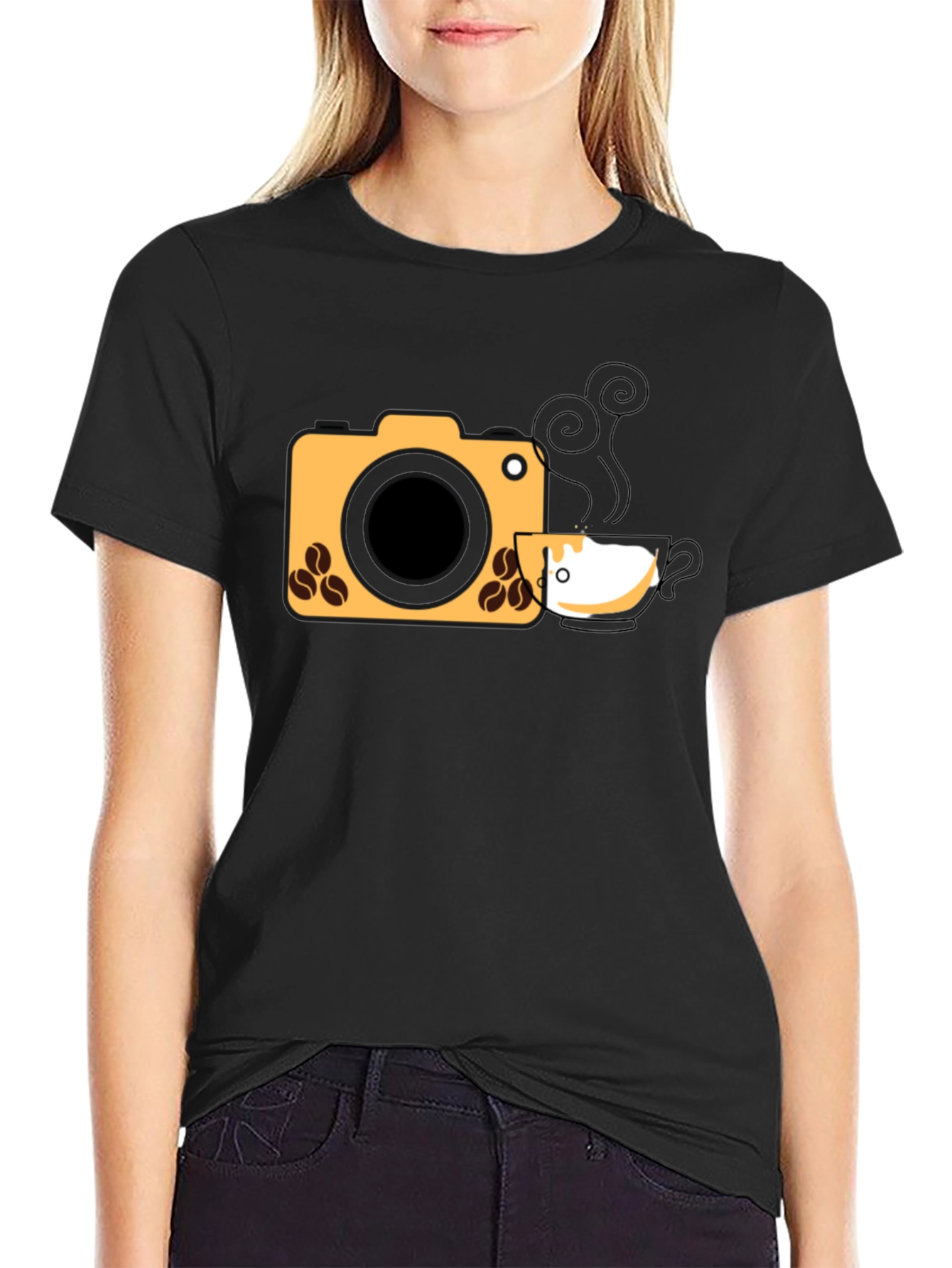 Black Coffee Camera Graphic Tee view 2