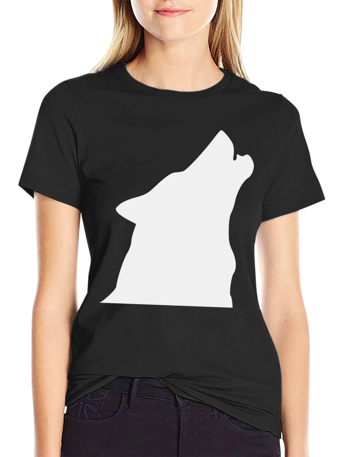 Black Wolf Howl Graphic Tee - Black view 2