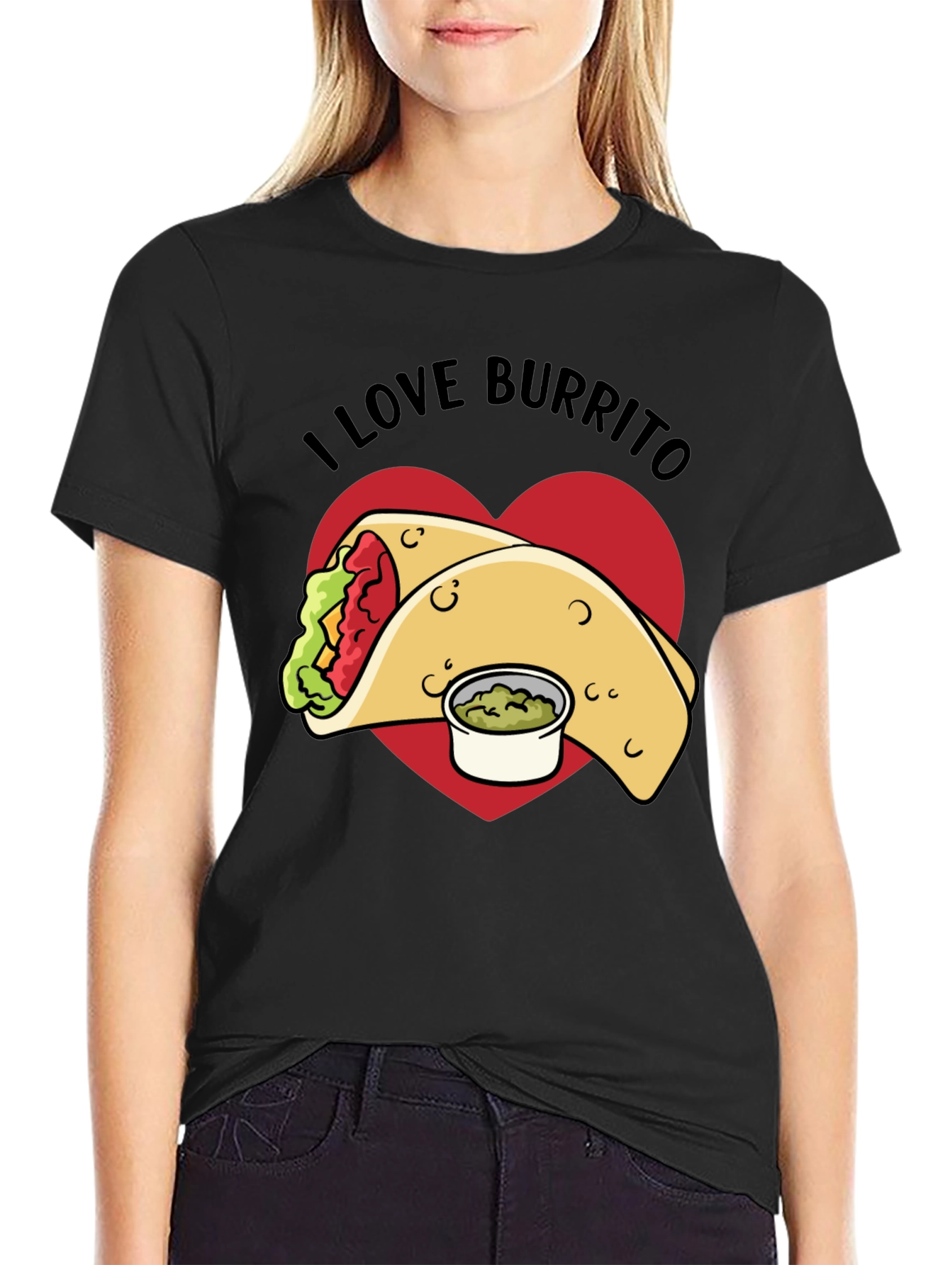 Black I Love Burrito Graphic T-Shirt view 2