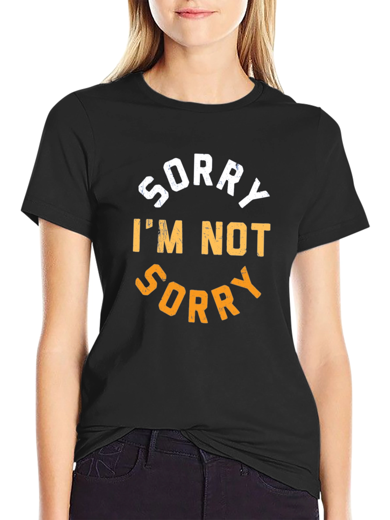 Black Sorry I'm Not Sorry Graphic T-Shirt view 2