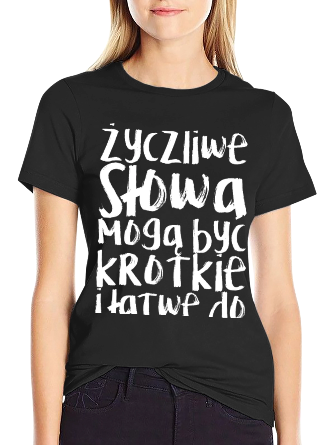 Black Kind Words Polish T-Shirt view 2