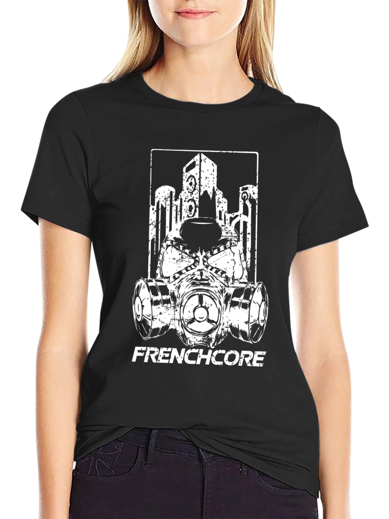 Black Frenchcore Graphic Tee - Black Cotton Blend view 2