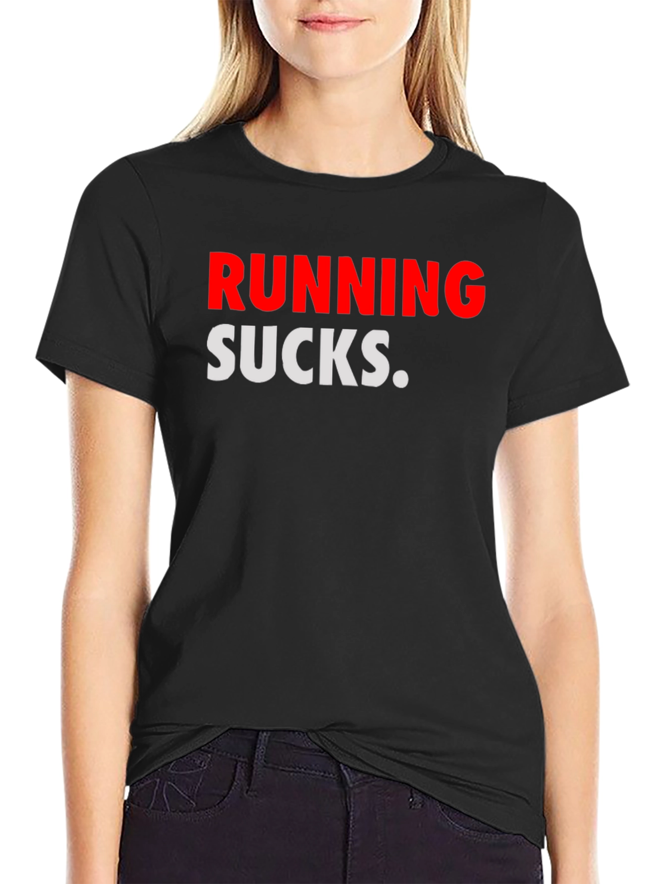 Black Running Sucks Graphic Tee view 2
