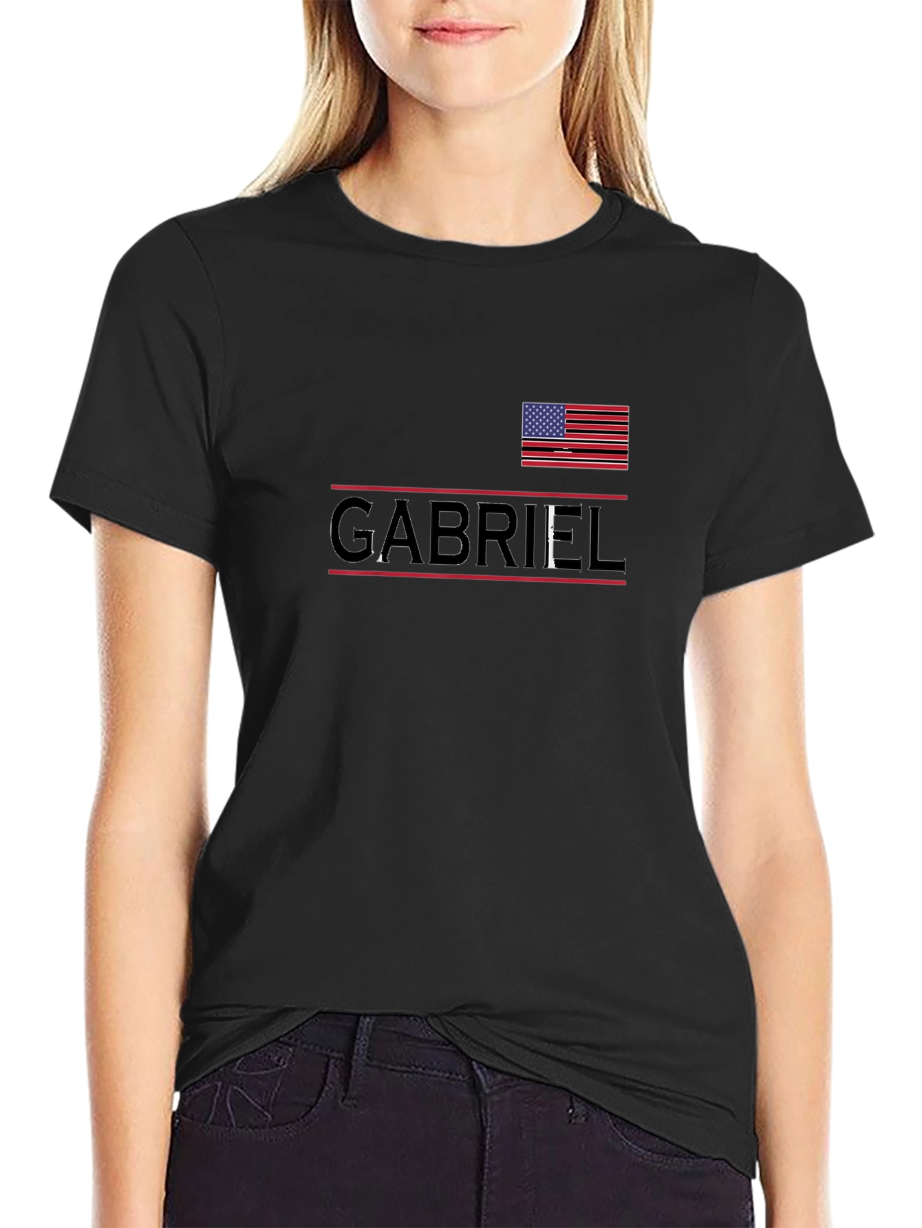 Black Patriotic Gabriel T-Shirt view 2