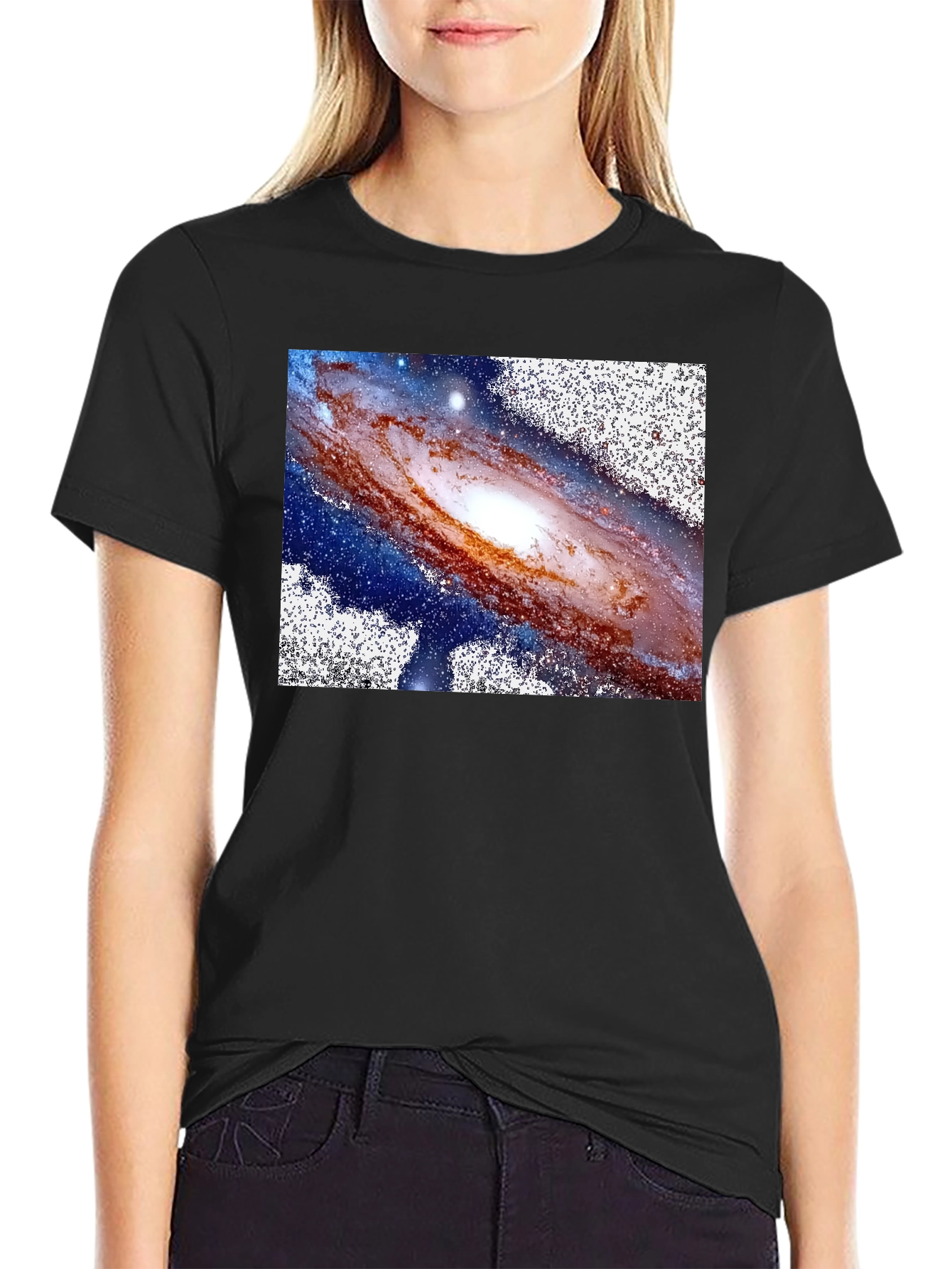 Black Galaxy Graphic Tee - Black Unisex T-Shirt view 2