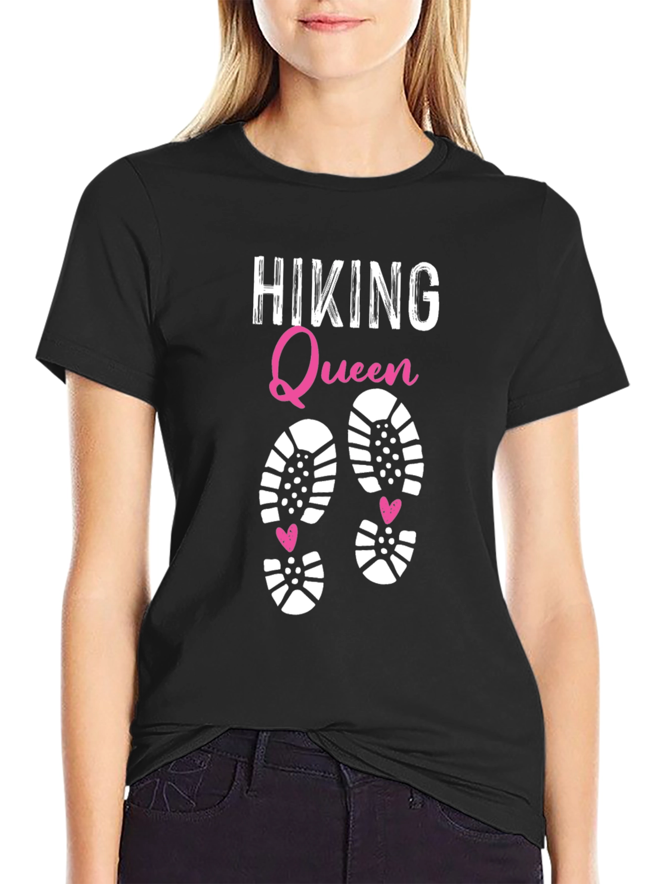 Black Hiking Queen Graphic Tee - Black view 2