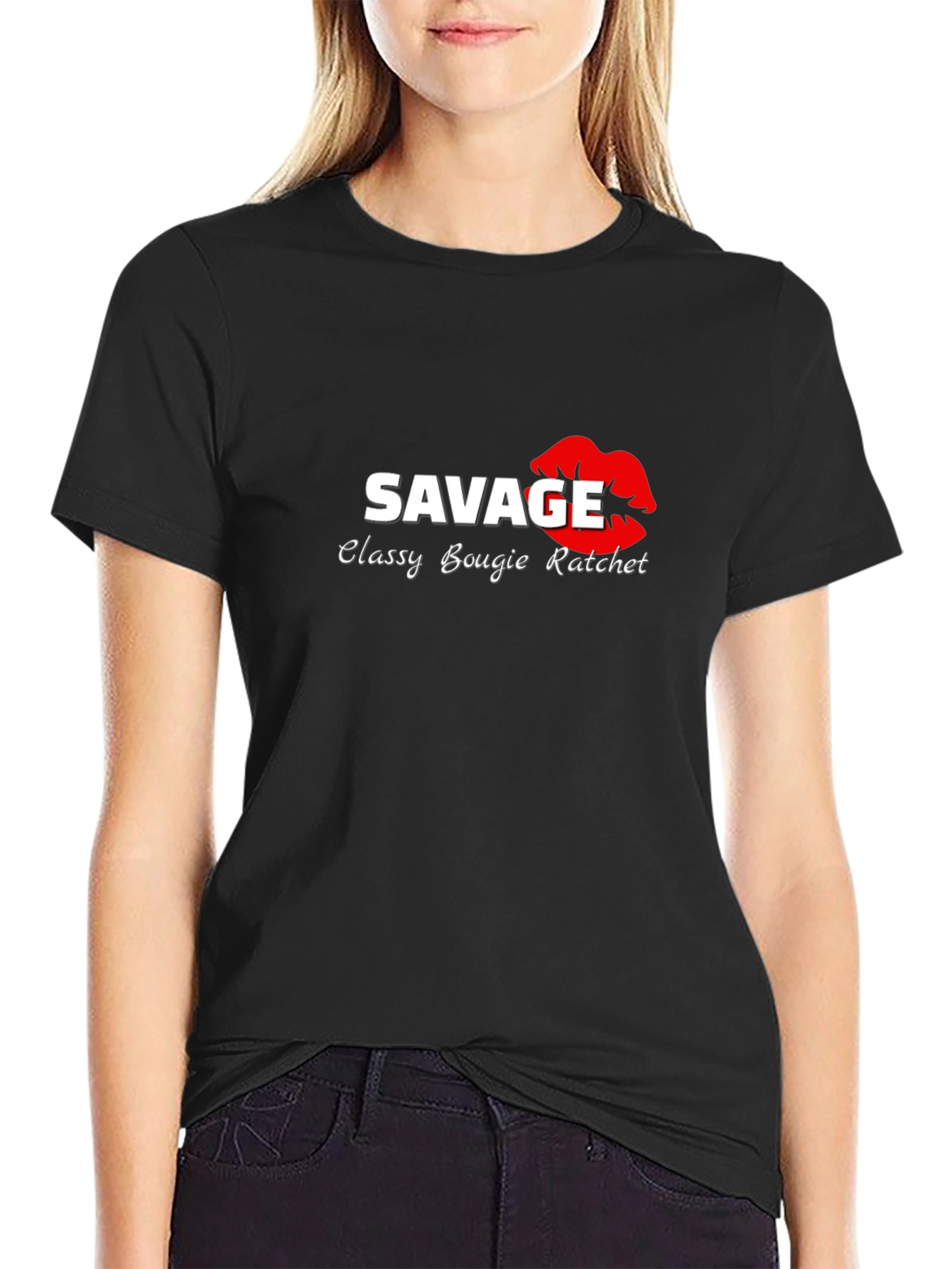 Black Savage Classy Bougie Ratchet Graphic Tee view 2