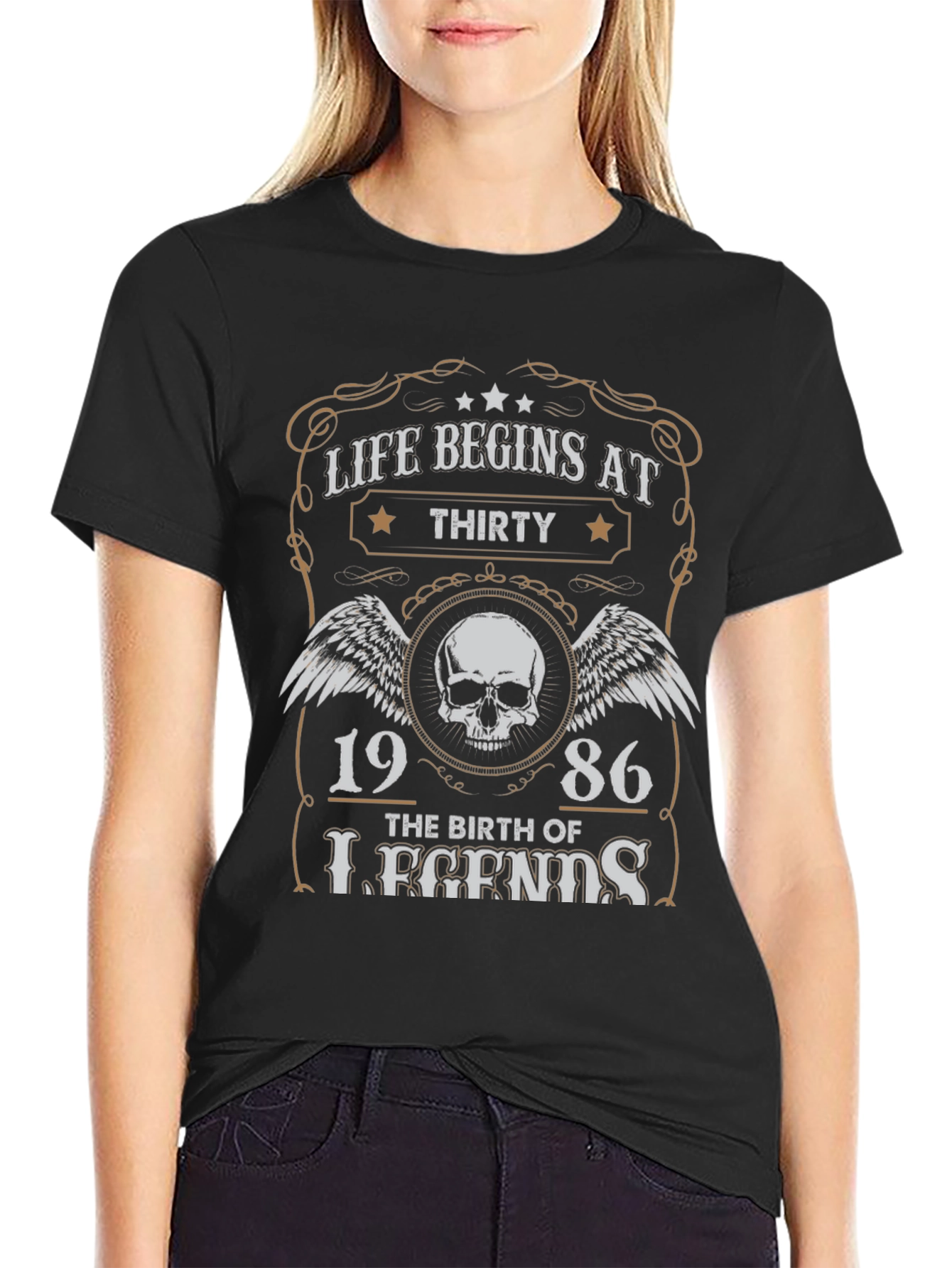 Black Life Begins At Thirty Birthday T-Shirt view 2