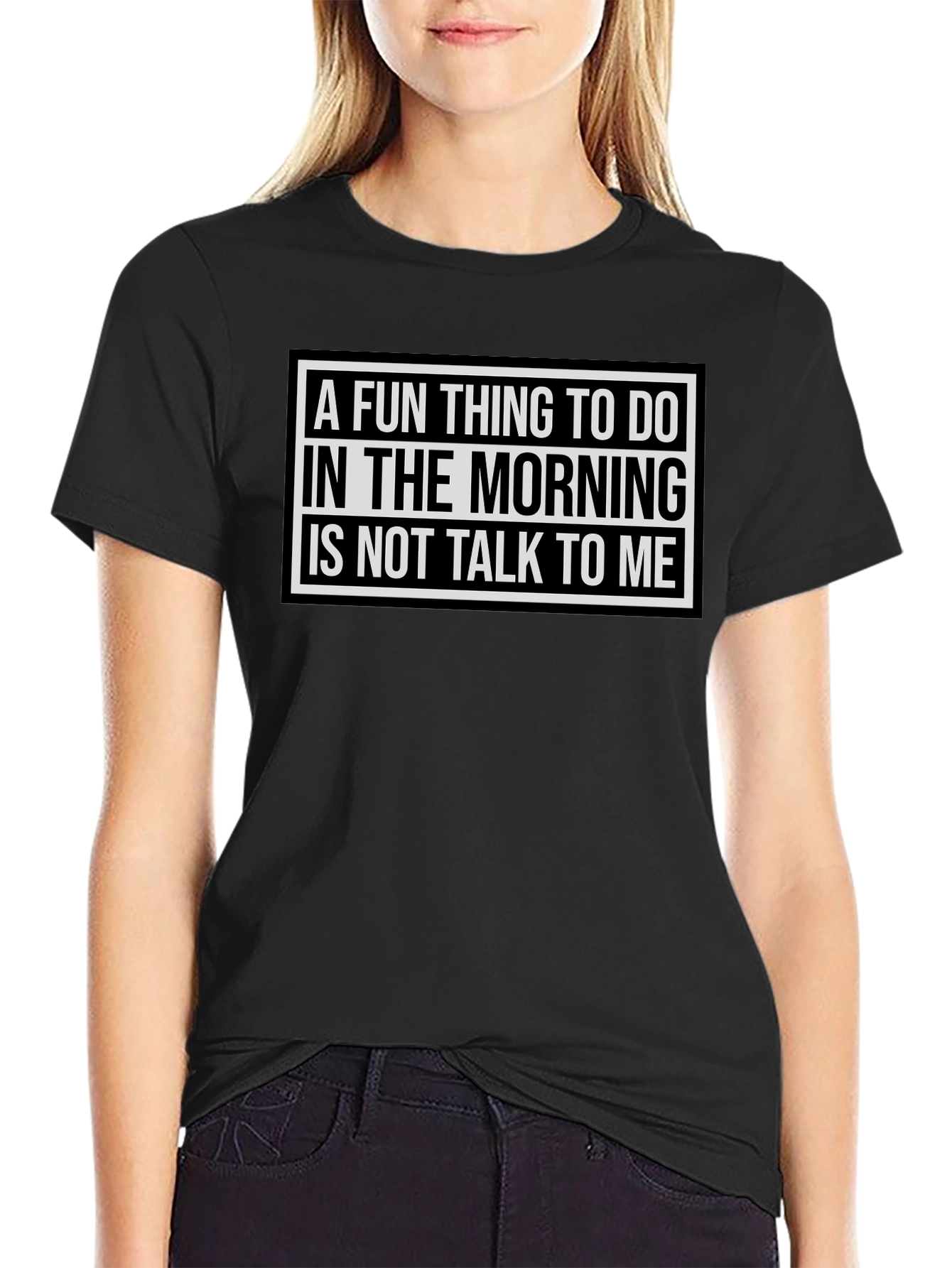 Black Funny Morning Person T-Shirt - "Don't Talk To Me" view 2