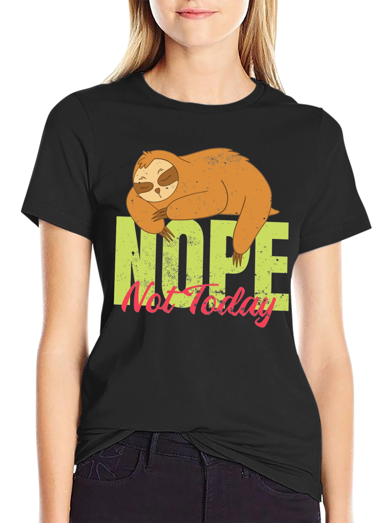 Nope Not Today Sloth Graphic Tee - 2