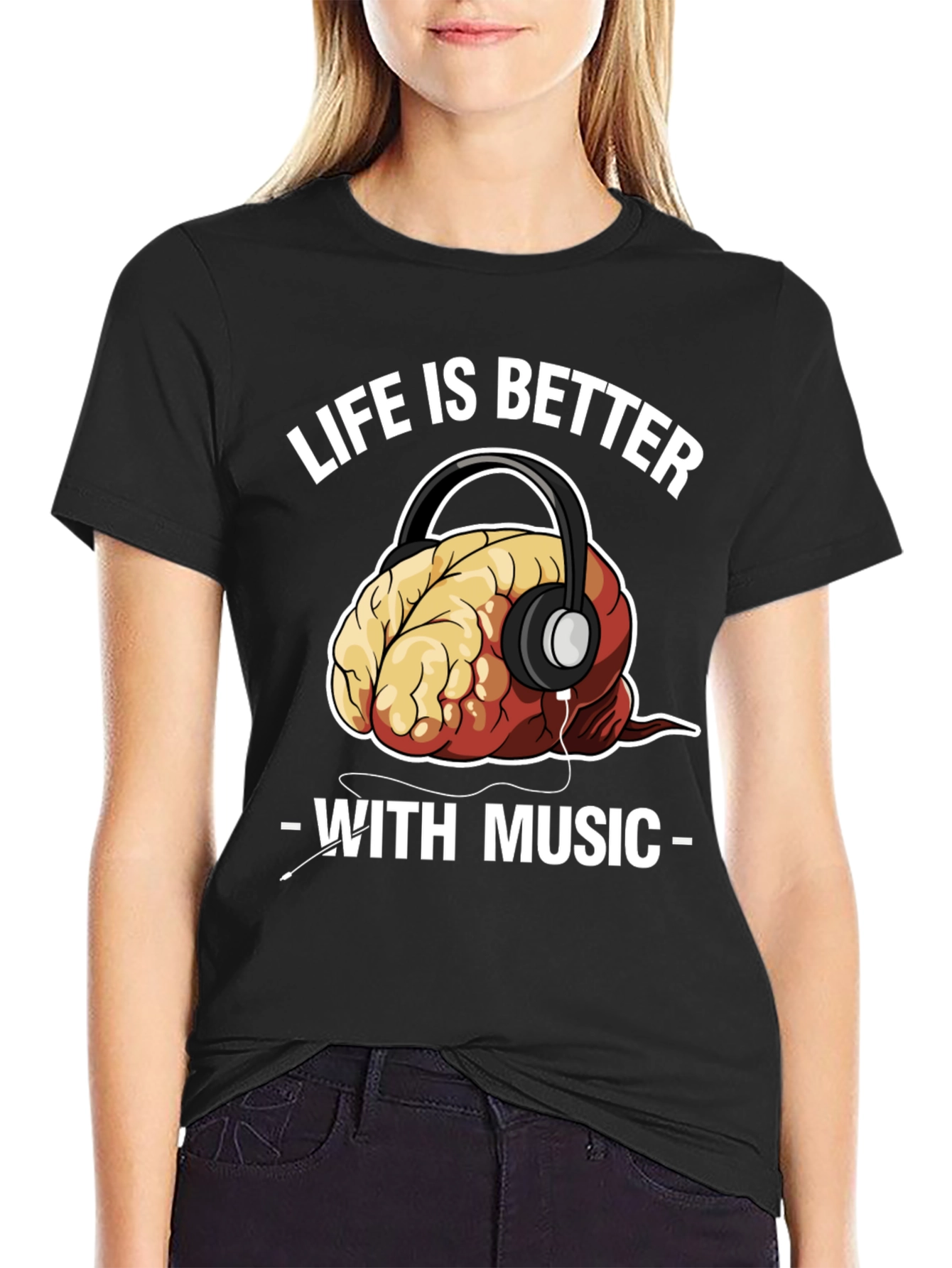Black Life is Better with Music T-Shirt view 2