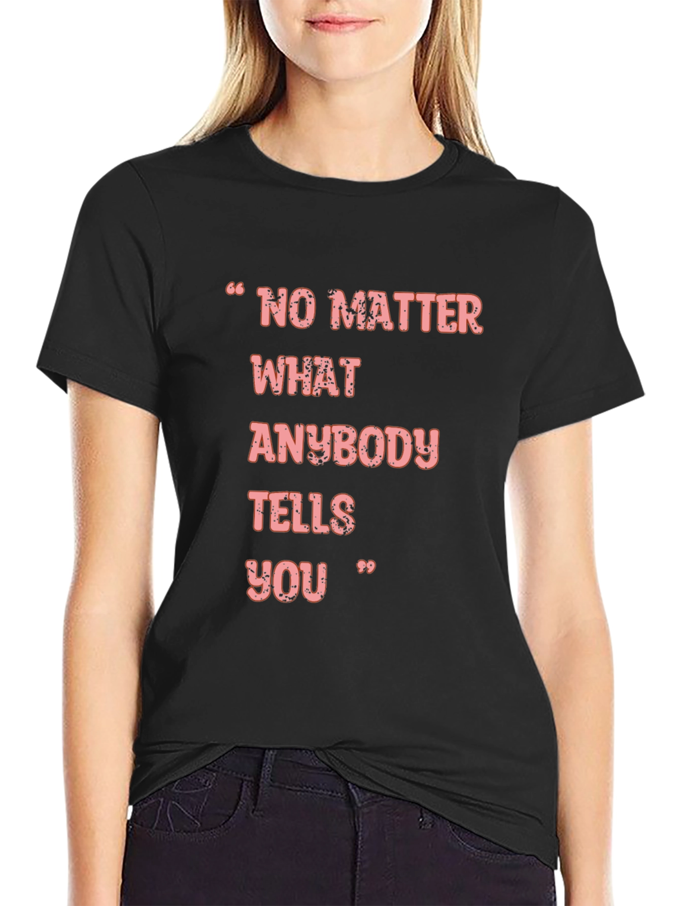 Black Inspirational Quote Graphic Tee - Black Unisex T-Shirt view 2