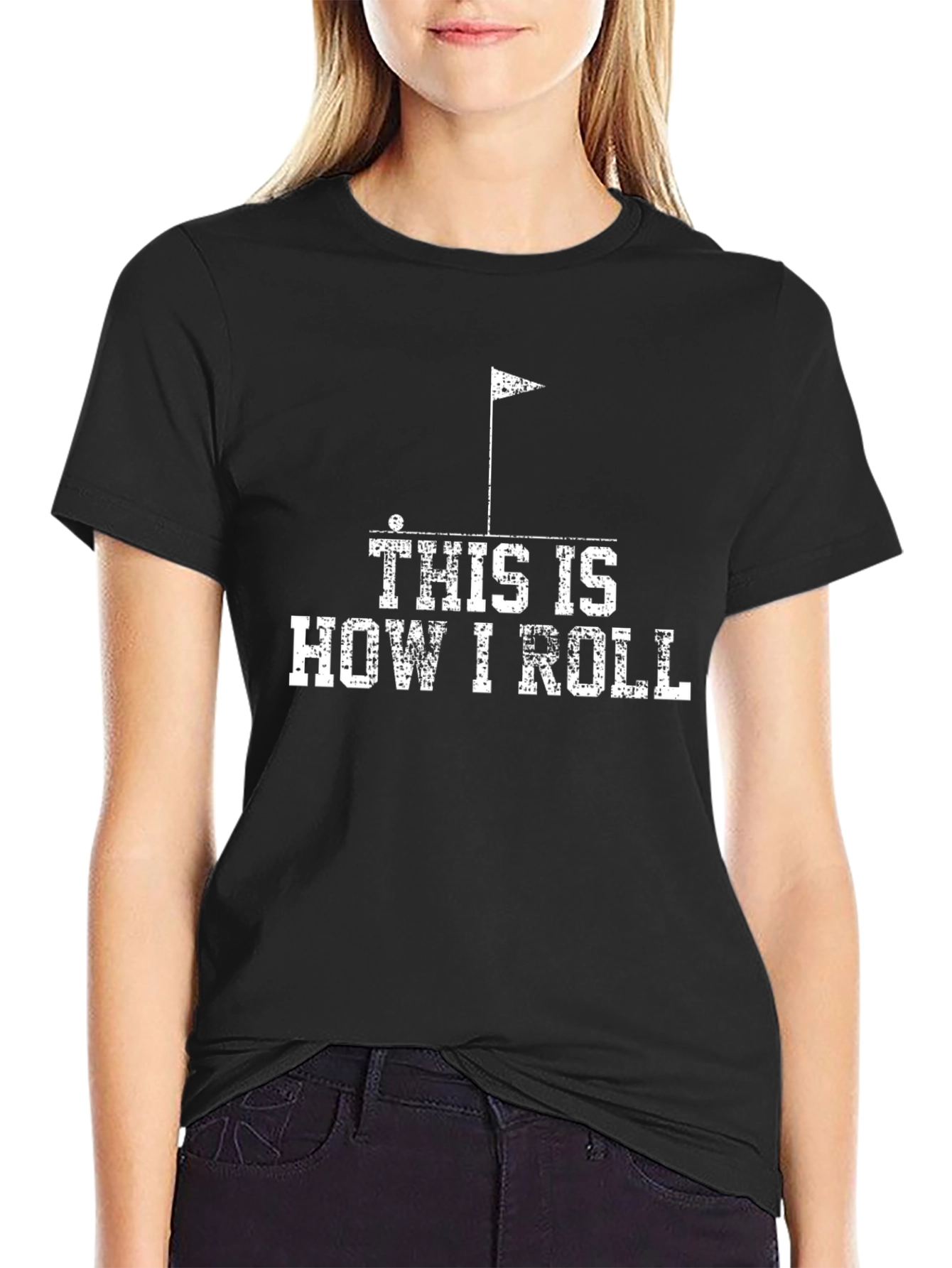 Black Golf This is How I Roll Graphic T-Shirt view 2