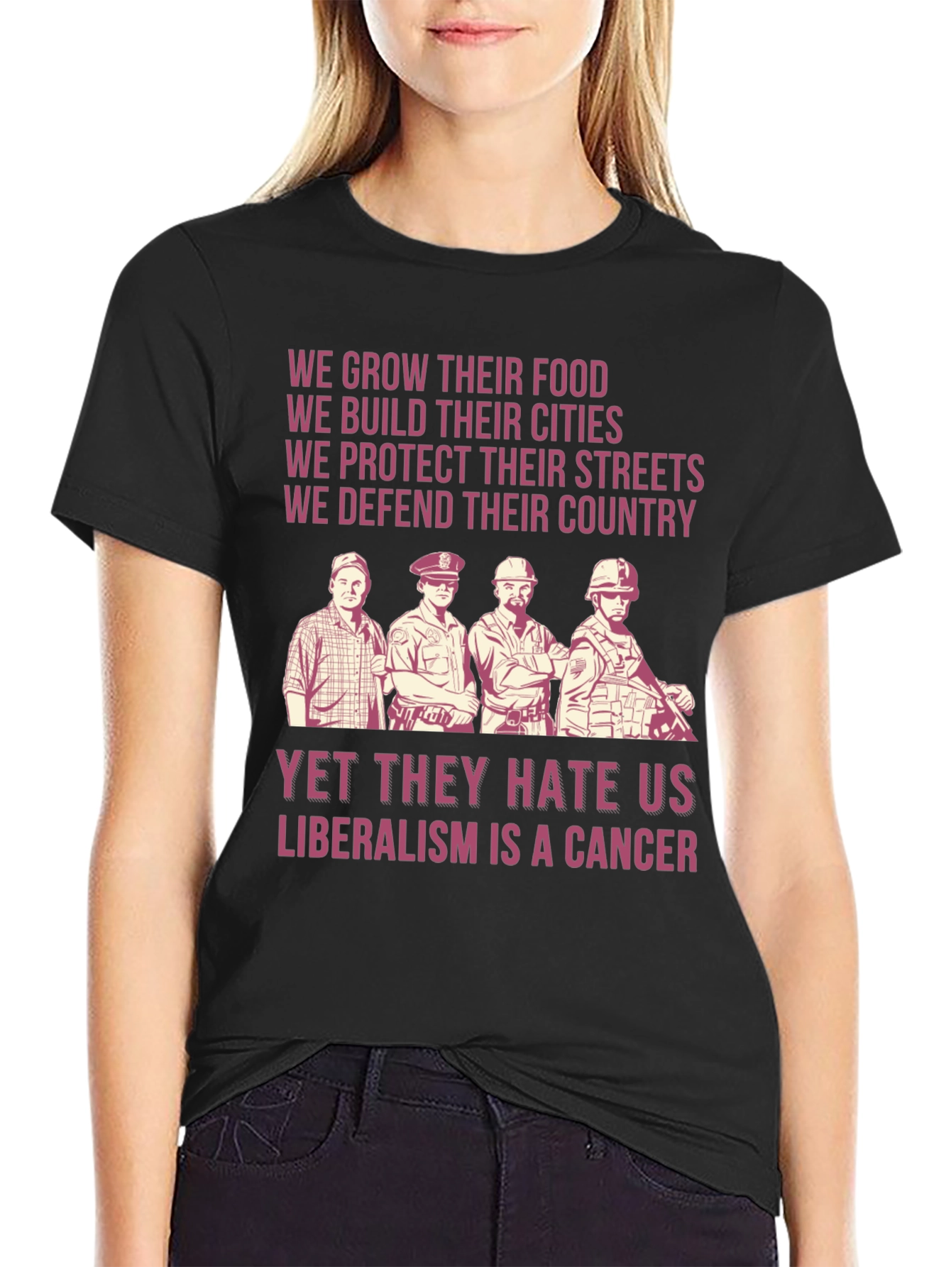 Black We Grow Their Food Graphic T-Shirt view 2