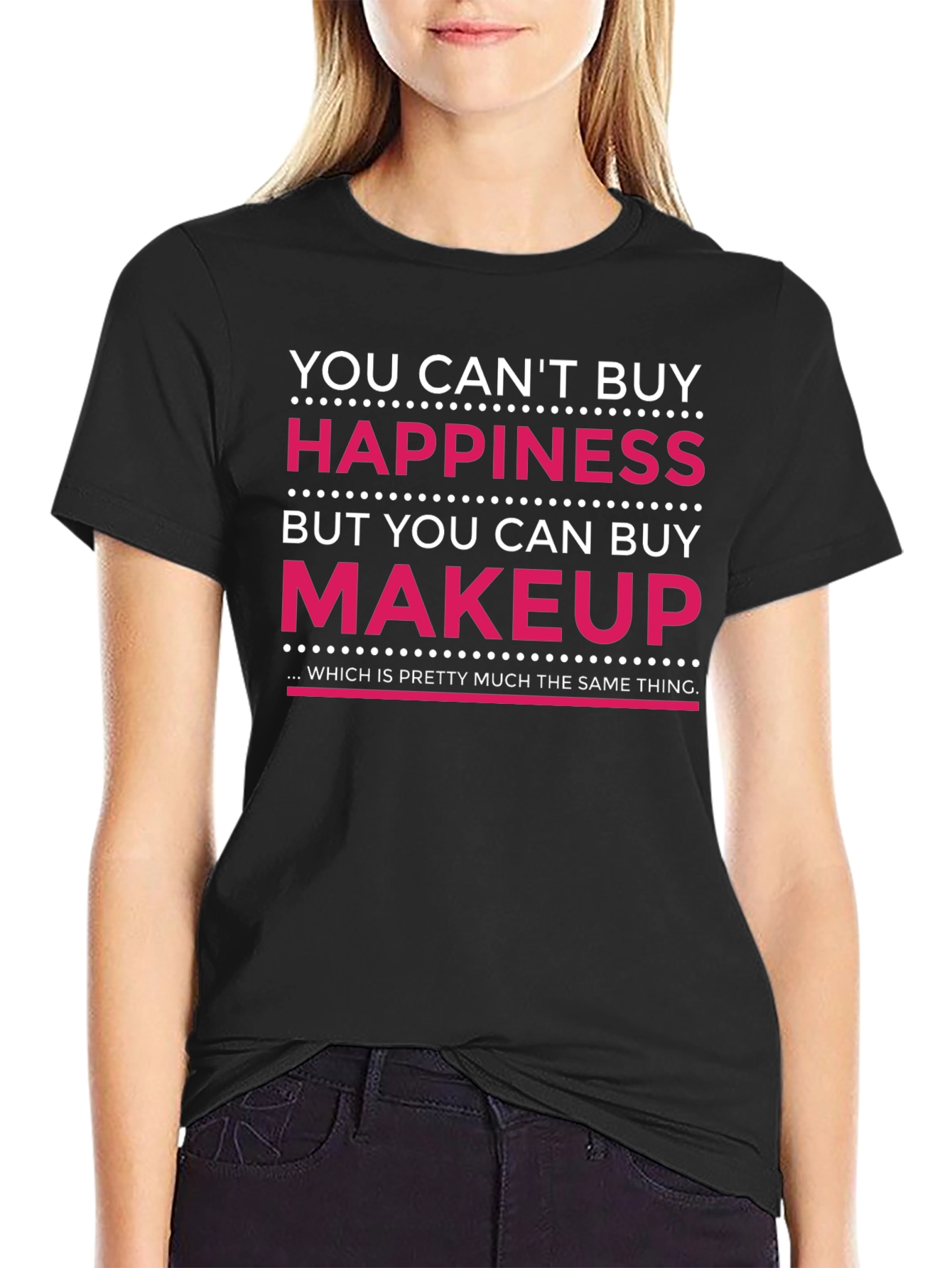 Black Makeup Happiness T-Shirt view 2