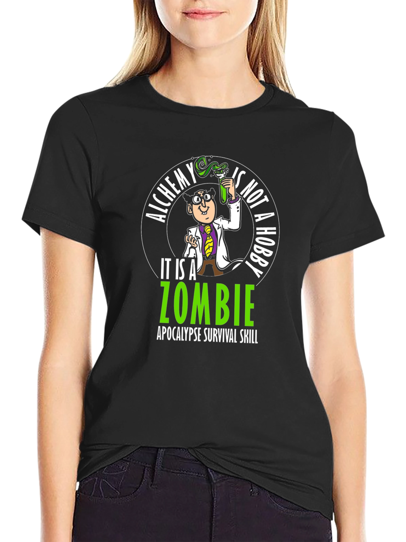 Black Alchemy Zombie Apocalypse Survival T-Shirt view 2