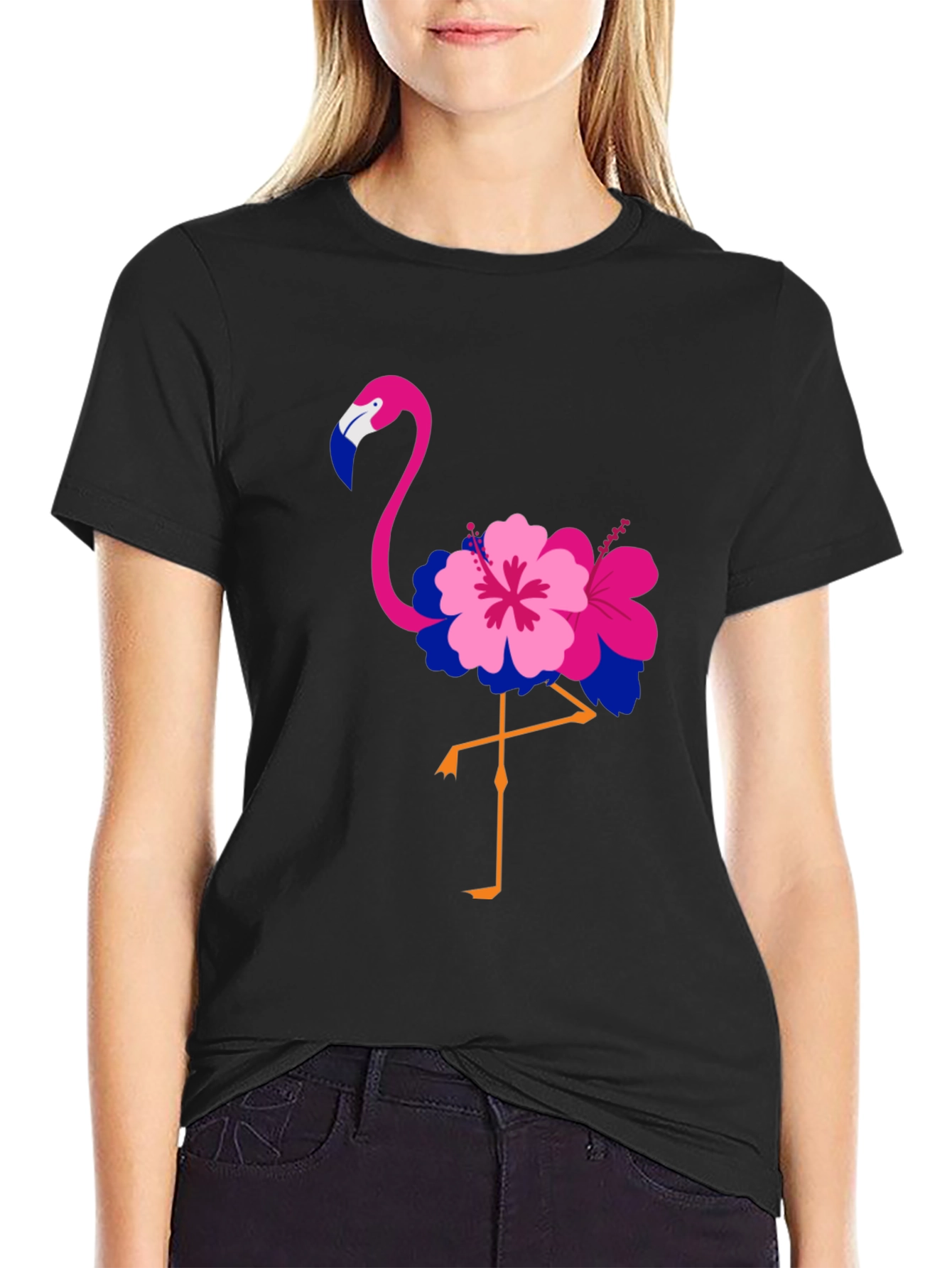 Black Bisexual Pride Flamingo T-Shirt view 2