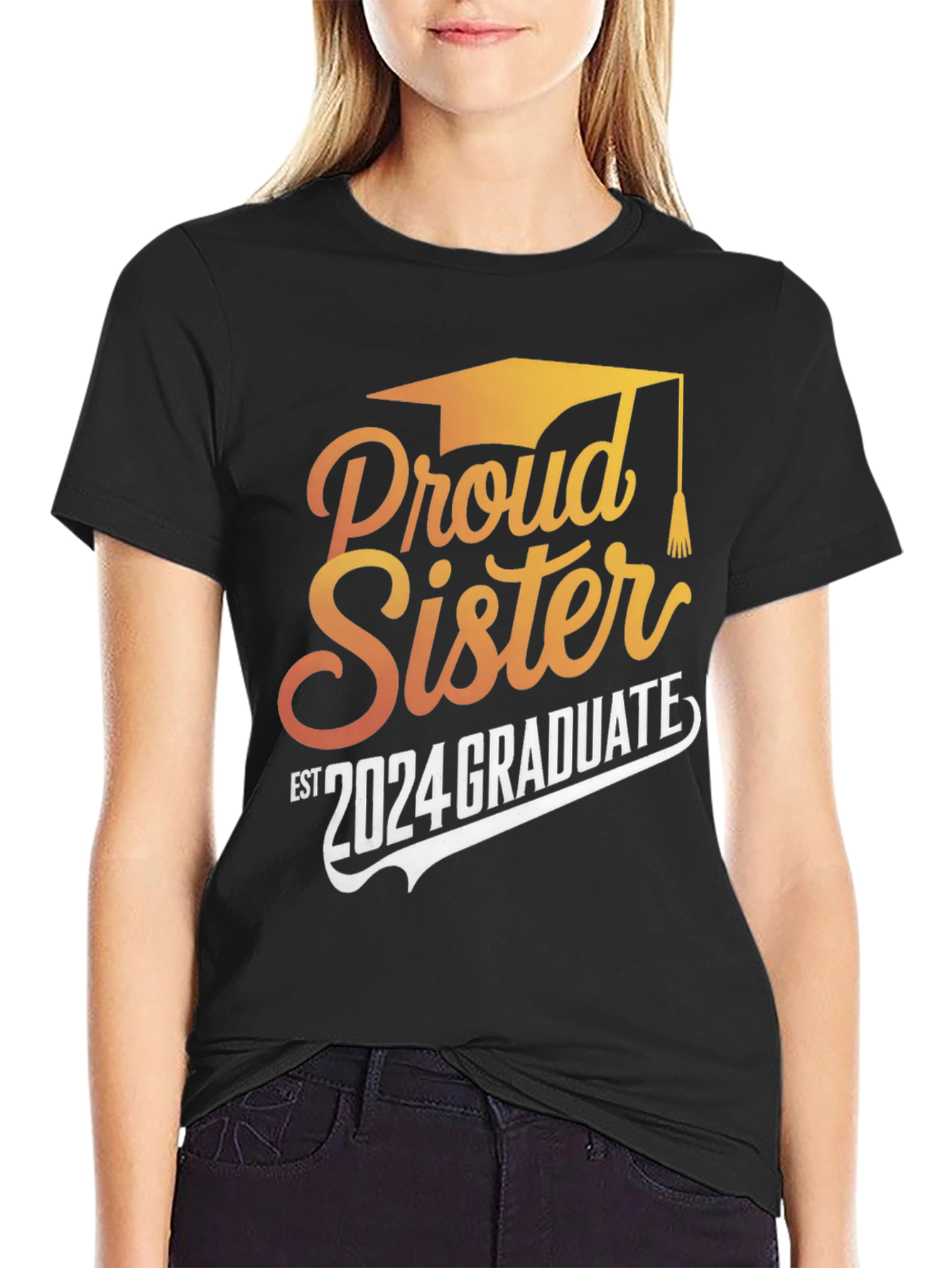 Proud Sister 2024 Graduate Black T-Shirt - 2