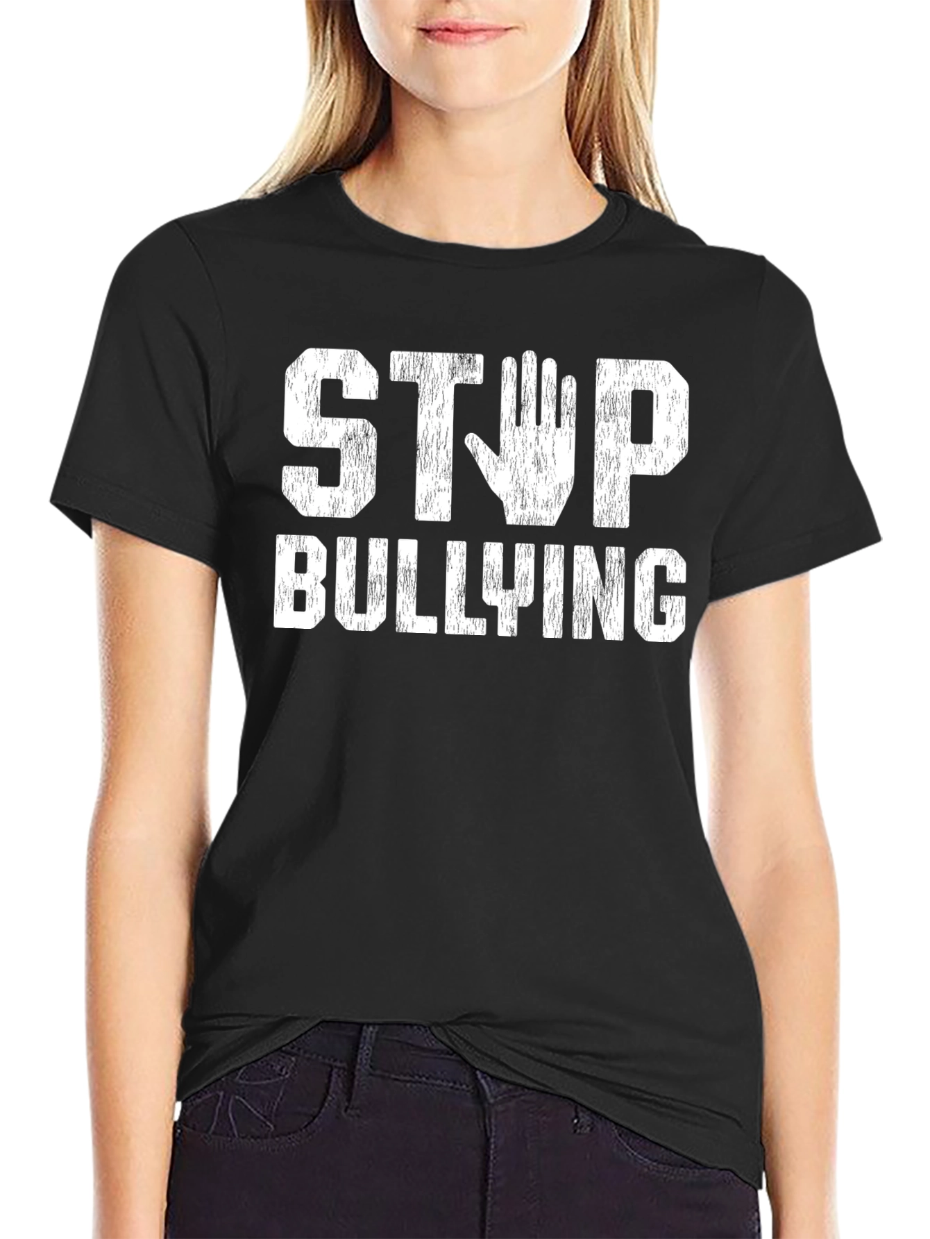 Black Stop Bullying Graphic Tee - Black T-Shirt view 2