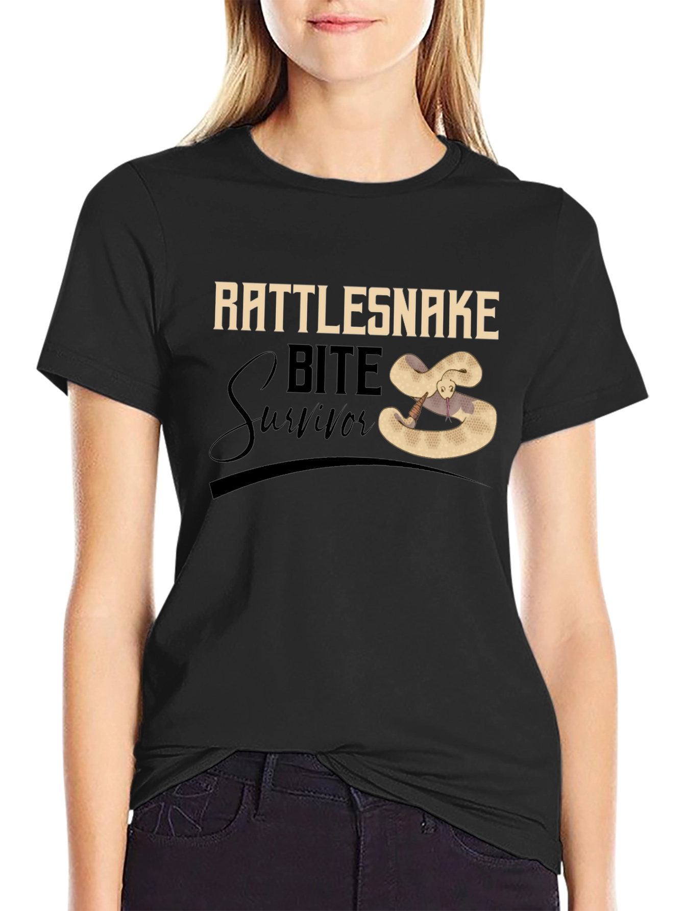 Black Rattlesnake Bite Survivor T-Shirt view 2