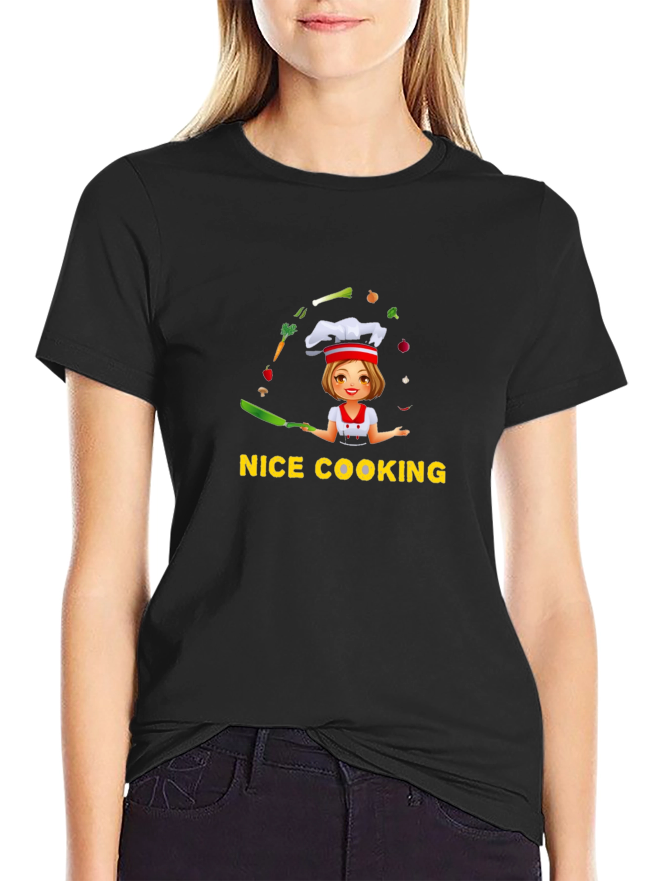 Black Funny Cooking T-Shirt - Chef Design view 2