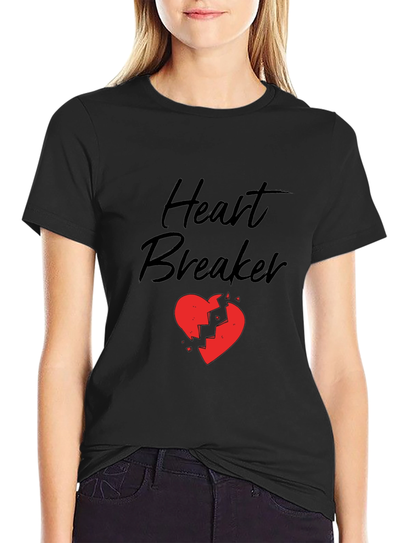 Black Heart Breaker Graphic Tee - Black view 2