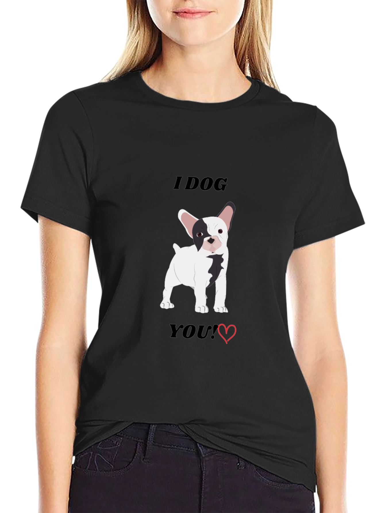 Black I Dog You! Dog Lover's T-Shirt view 2